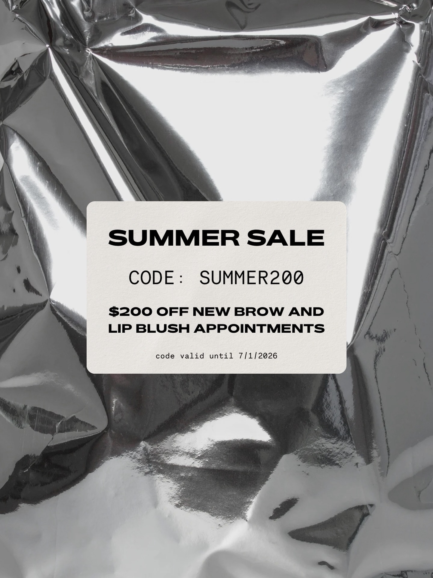 ★SURPRISE★ Get $200 off new Brow and Lip Blush appointments when you book by July 1st!
★ Code is only valid until July 1st 2026
☆ Discount excludes freckles, color boosts and already existing appointments.
★ Code is valid on June, July + August appointments only.
☆ Discounted appointments can only be rescheduled once before reverting back to regular pricing.
★ Please consider summer travel plans when booking (including 6-12 week touch ups)
☆ Discount will be applied to initial appointment balances on the day of the appointment.