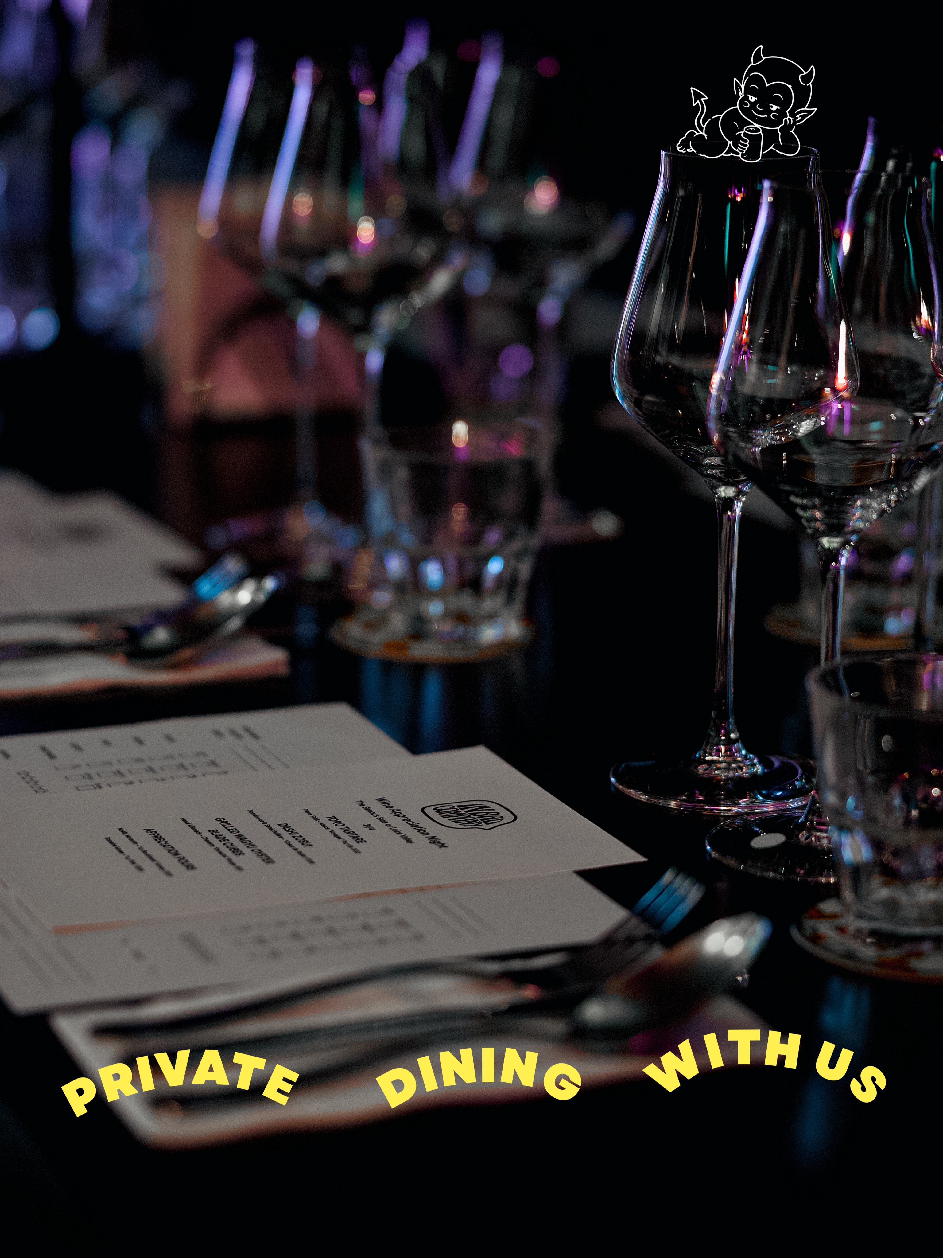 Good food, good wine, and the kind of table you’ll want to stay at for a while.
From plates to pours, we’ll sort the details — food, wine pairings, and a space made for your circle.
Planning a birthday, dinner party, or private gathering?
Bring them into bad company.
DM us or WhatsApp 9145 1134 for private dining enquiries.