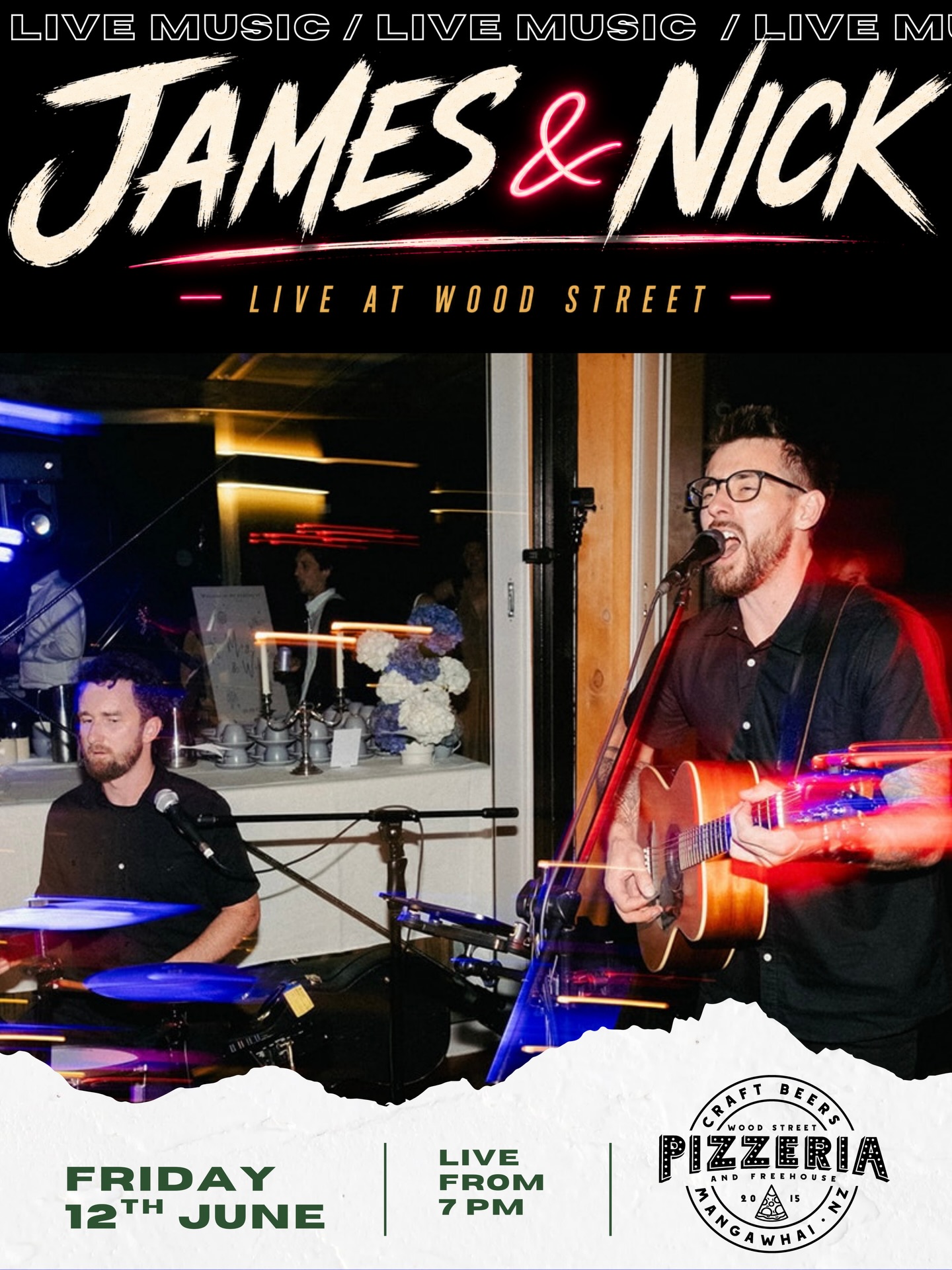 🔥 JAMES & NICK ARE BACK 🔥 The boys are returning to Wood Street and bringing the energy with them. These two talented musicians always bring the fire to our stage, and this Friday is no exception. 🎸🎤
📅 Friday 12 June
⏰ Live from 7pm
The party’s at Wood Street this Friday. See you there 🍻✨