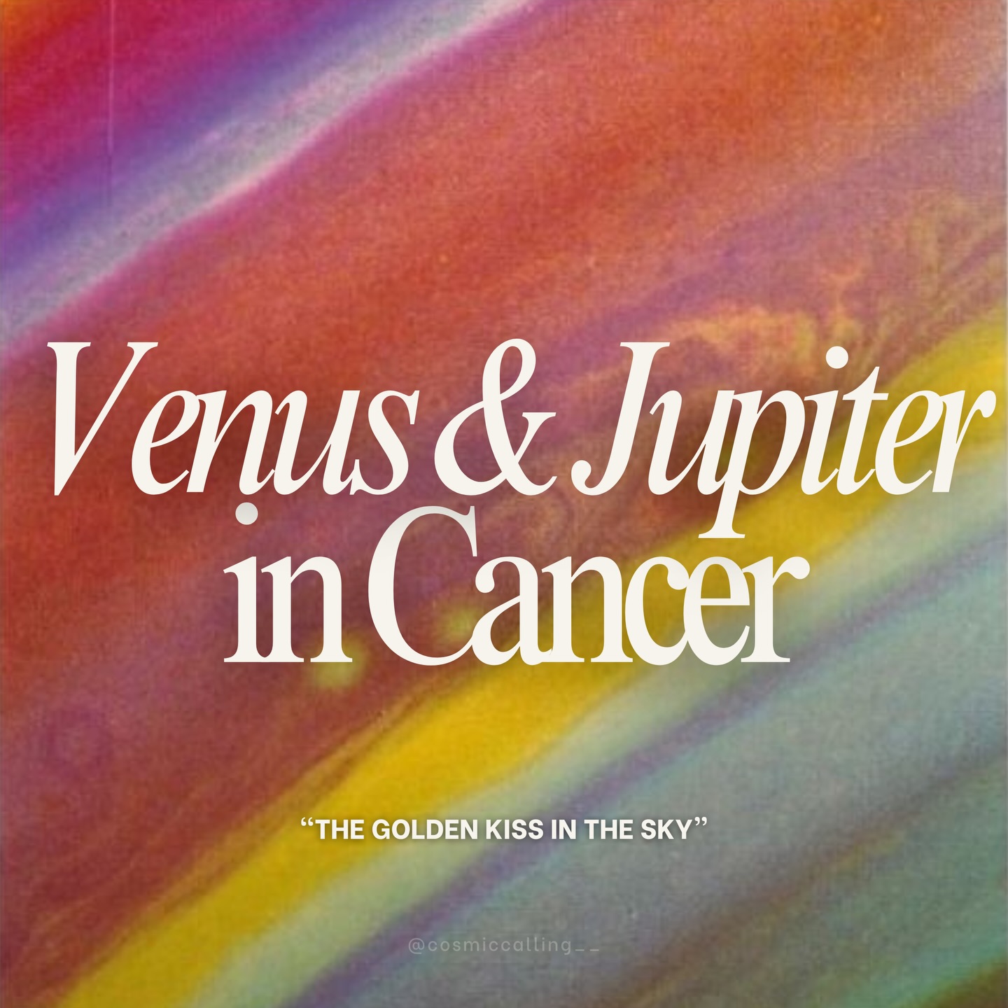 🌈💘The two luckiest planets in the sky kiss tomorrow in the sign of cancer and not again here until 2037.
Say yes to everything. The universe is taking applications for miracles. ✨
🔮 Your rising sign → swipe.
📍 Full monthly forecast → link in bio ·
cosmic-calling.com 🌙
#VenusConjunctJupiter #venusjupiterconjunction #venusincancer #lucky #miracle
