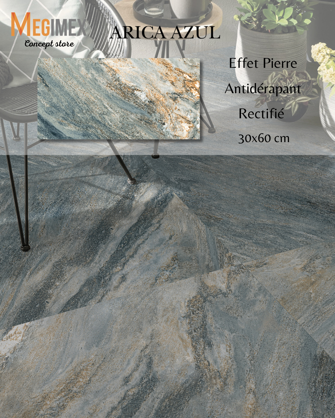 L'élégance minérale rencontre la performance.
Avec son effet pierre authentique et sa teinte bleu-gris raffinée, Arica Azul apporte du caractère à vos espaces intérieurs comme extérieurs.
Son format 30x60 cm et sa finition antidérapante en font un choix aussi esthétique que pratique.
Idéal pour terrasses, contours de piscine et espaces de vie modernes.
Désormais disponible de notre showroom Megimex, situé à Sainte Marie d'Arles, Le Moule.
#Guadeloupe#AricaAzul #CarrelageExterieur #EffetPierre #TerrasseDesign #Antiderapant #DecorationExterieure #AmenagementExterieur #CarrelageModerne #InspirationDeco