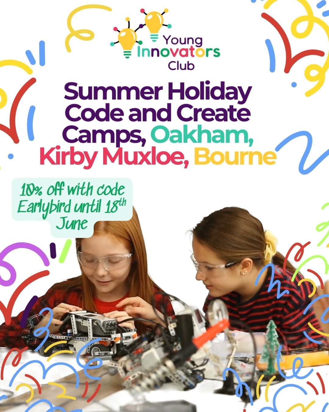 Calling all parents and guardians of the next generation of engineers, inventors and technology innovators!
Join us this summer in Leicester (Kirby Muxloe), Oakham, and Bourne for a full programme of coding, robotics, Design and Technology, product design, engineering, 3D printing, creativity and problem solving.
Camps run from 10am - 4pm (extended hours available), and are suitable for kids aged between 7 and 13 years old. Spaces are limited to allow for a quiet, calm and supportive environment, with lots of opportunity for 1:1 help if needed!
Sessions are designed and run by Olexandra, a fully qualified, experienced D&T teacher and PhD researcher in Education from the University of Cambridge, and Andrew, a fully qualified teaching assistant and PhD researcher from Loughborough University.
Get 10% off bookings until 18th June 2026... hurry, some weeks are nearly full already!
#STEMKids #STEMCamp #CodingForKids #RoboticsForKids #FutureEngineers #TechKids #EngineeringForKids #STEMEducation
SEO
Leicester Summer Camp
Kirby Muxloe Summer Camp
Oakham Summer Camp
Bourne Summer Camp
STEM Camp Leicester
Coding Classes Leicester
Robotics Camp Leicester
STEM Activities Oakham
Children's Summer Camp Rutland
Kids Activities Bourne
School Holiday Activities Leicester
Summer Holiday Clubs Leicester