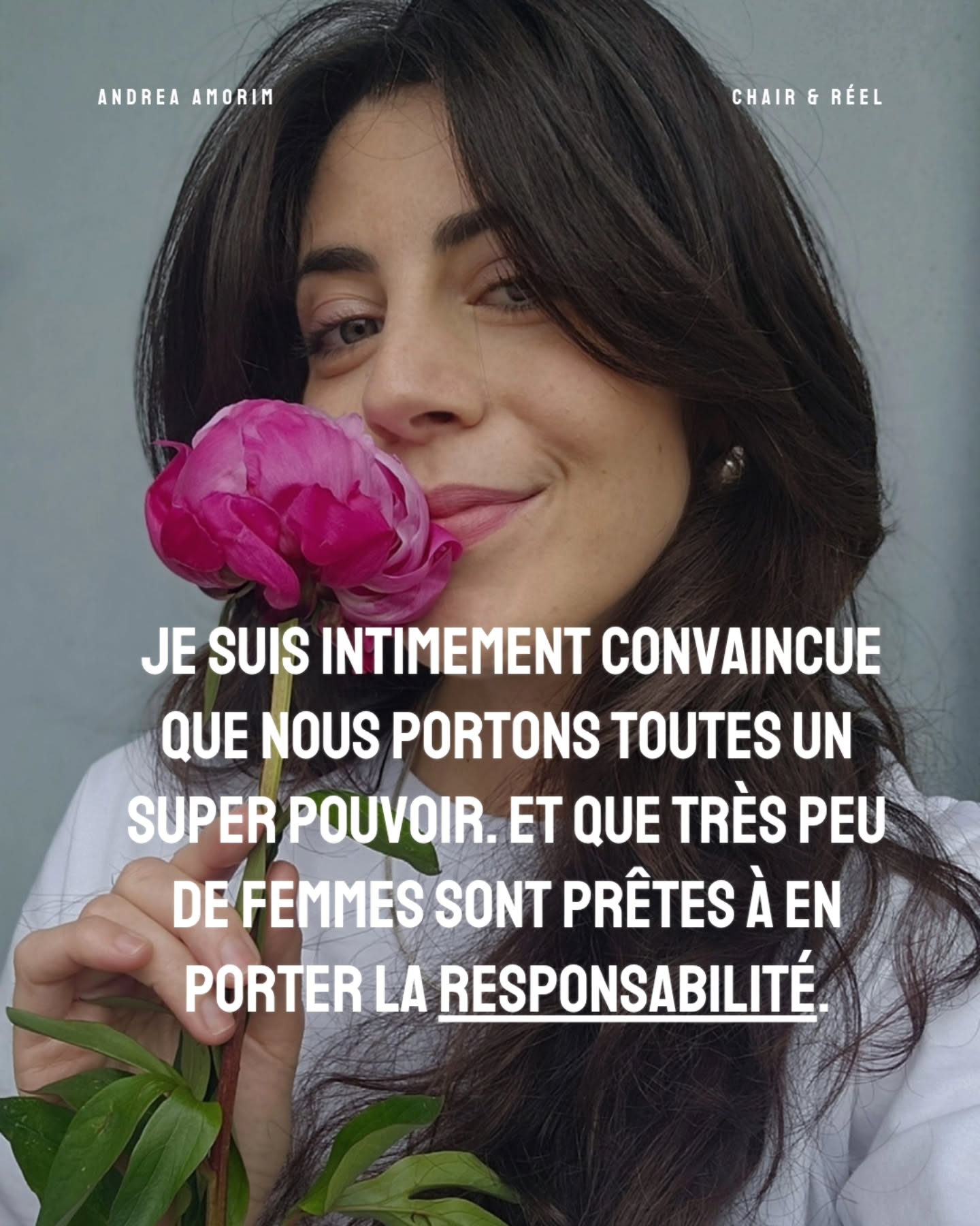 C'est pour cette femme que j'ai créé FEMMES DE CHAIR & DE RÉEL. Pour celle qui a déjà un cheminement profond avec sa part mystique, et qui veut maintenant faire descendre ce divin dans sa matière. Une relation à la hauteur de ça, une entreprise, une vie concrète autour de ça.
111 jours, une cohorte fermée, pour mobiliser ton énergie de vie et devenir cette femme fiable qui ne se quitte plus. Concrètement, tu descends dans ton bassin et ton désir à la source, tu apprends à tenir la montée sans fuir, tu poses tes prix, tes limites, tes oui et tes non sans te justifier. Et tu n'es jamais lâchée dans le vide.
Un lien quotidien avec moi sur Telegram du lundi au vendredi, des rencontres individuelles et en groupe aux passages essentiels, et 4 retraite immersive en Suisse, en pleine nature, du 5 au 9 octobre.
Un cadre tenu du début à la fin, par une femme qui a déjà accompagné cette descente plus de cent cinquante fois.
On démarre le 5 août, il y a 7 places restantes. Si
tu te reconnais dans tout ce que tu viens de lire, écris-moi en privé, on regarde ensemble si c'est ta place.
Andrea
.
.
.
#incarnée #puissanceféminine #femmemedecine
