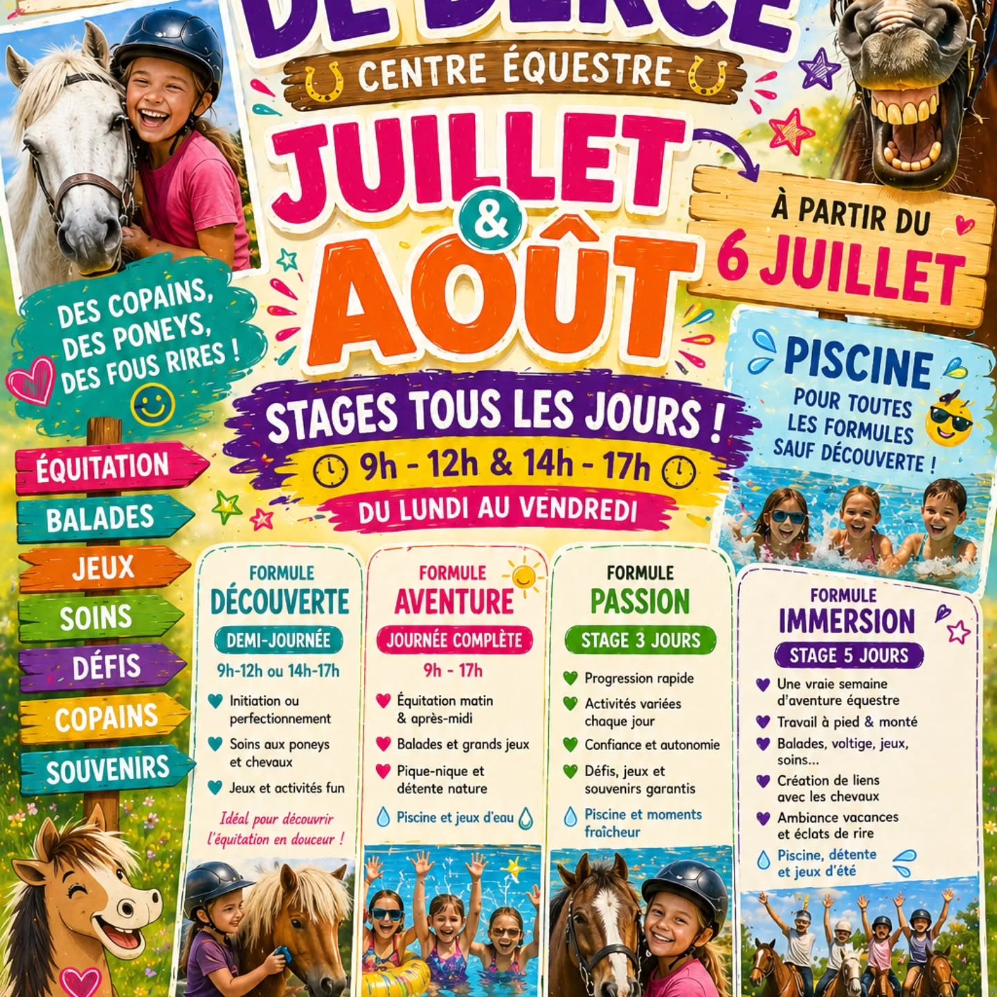 L'été se remplit aux crins de dercé...
On vous attend pour partager de beaux moments avec vous