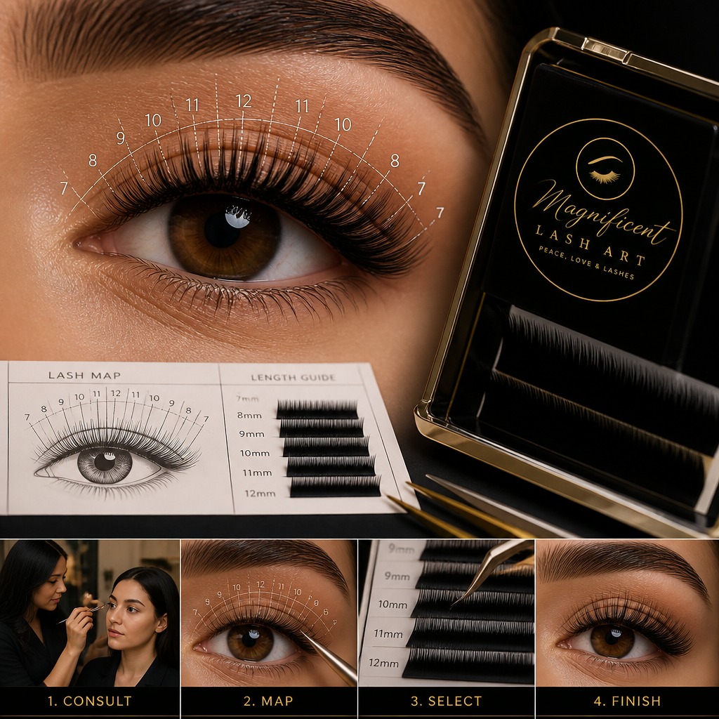 From consultation to finish — every lash mapped to the eye, every choice made for health and harmony.
Shot 1: Measure and map — precision lines, bespoke lengths.
Shot 2: Select and place — lightweight layers, respectful volume.
Shot 3: Style and refine — natural lift, elegant silhouette.
Shot 4: Reveal — tailored beauty that lasts.
We craft with care. We protect natural lashes. Link in bio.
Tell us which step surprised you — I’ll reply.