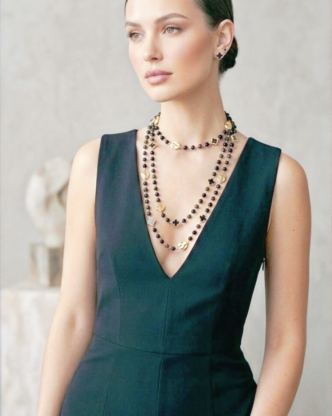 Gold sheen, black mystery, and a lucky clover ✨ Handcrafted 57" Gold Sheen Obsidian & Clover Necklace — wear tripled for layers or doubled for a long, elegant silhouette. Limited — only one in stock. Link in Bio
#HandmadeJewelry #GoldSheenObsidian #StatementNecklace #LayeredStyle #QuarryAtelier #ArtisanJewelry #JewelryLovers