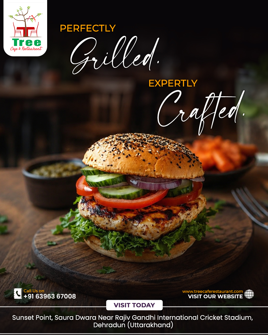 ππ₯ Perfectly Grilled. Expertly Crafted. π₯π
Craving a burger that's loaded with fresh ingredients, smoky flavors, and grilled to perfection? Your next favorite bite is waiting at Tree Cafe & Restaurant! πΏβ¨
From the first crunch to the last bite, every burger is crafted with care to satisfy your hunger and delight your taste buds. Visit today and experience the perfect blend of freshness and flavor.
π Sunset Point, Saura Dwara, Near Rajiv Gandhi International Cricket Stadium, Dehradun
π +91 63963 67008
#treecafeandrestaurant #burgerlovers #grilledperfection #foodieheaven #dehradunfoodies #burgertime