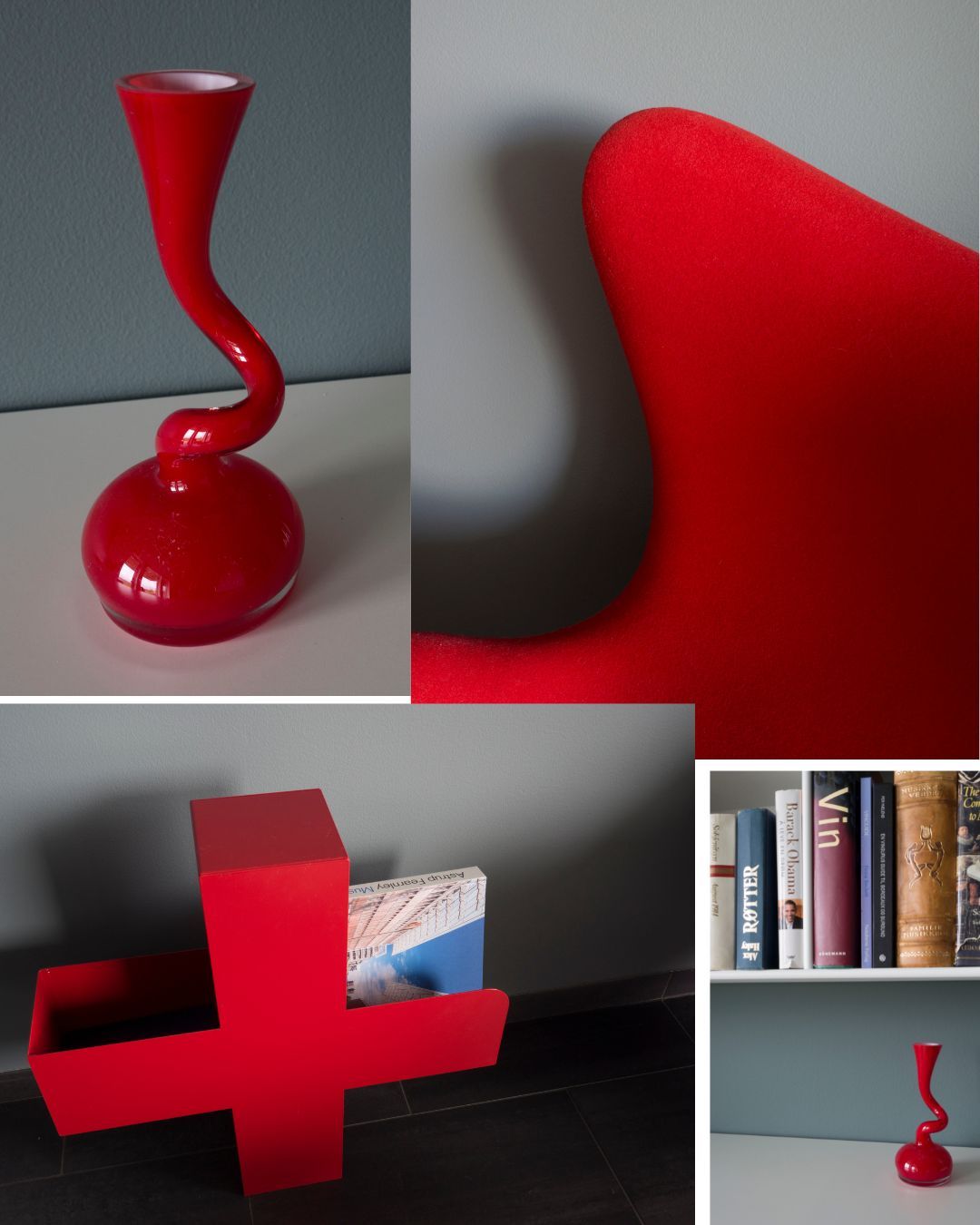 Det er ikke alltid like lett å dempe rødt, men her har vi brukt en mørk gråblå for å få det røde til å "poppe" uten at kontrastene skal bli for store.
Foto: Kristin von Hirsch.