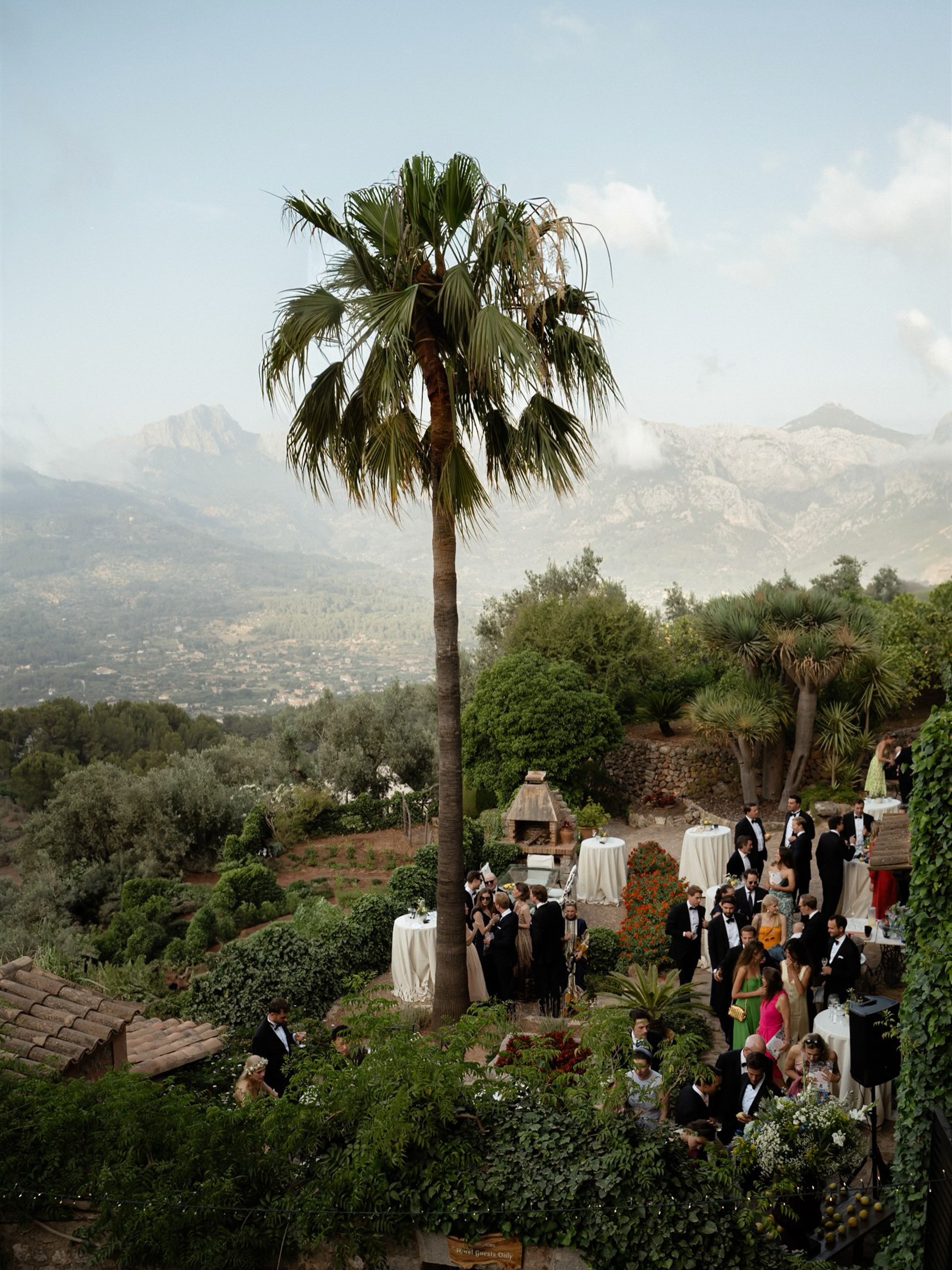 Cocktail hour overlooking the Serra de Tramuntana.