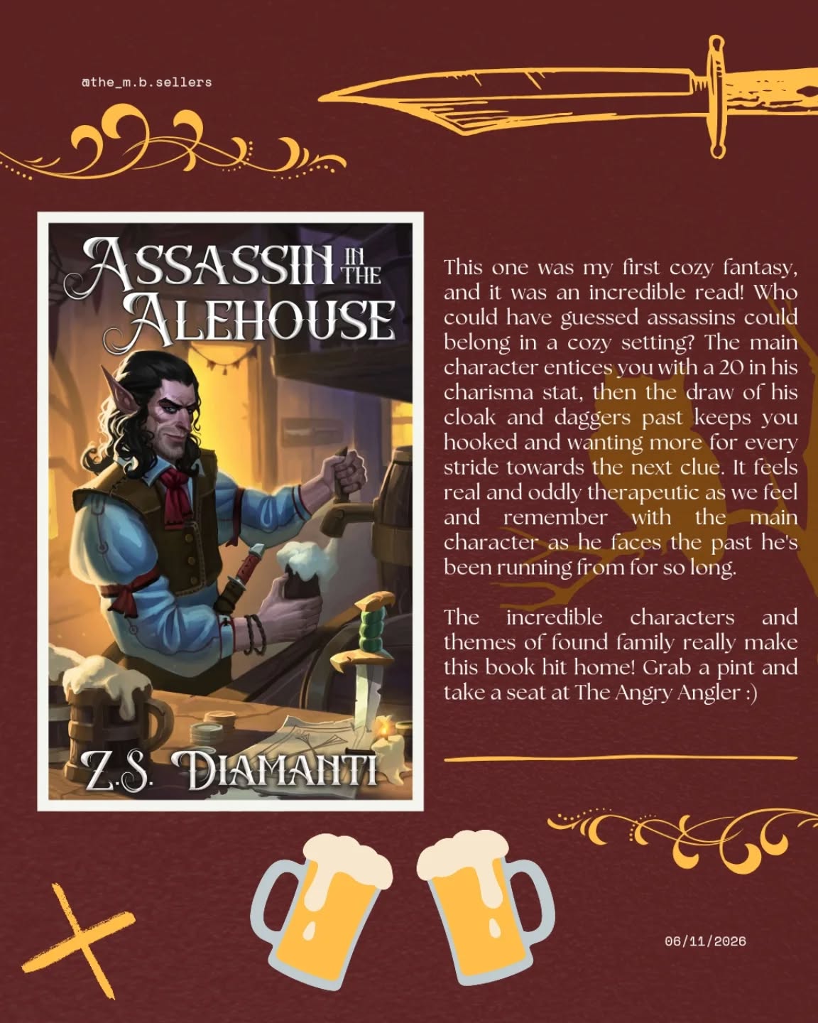 Such an awesome story ✨ Go and give @zsdiamanti some love. He did a splendid job on this cozy fantasy, and I can only assume he has a lot of wonderful stories!
#cozyfantasy #assassin #indieauthor