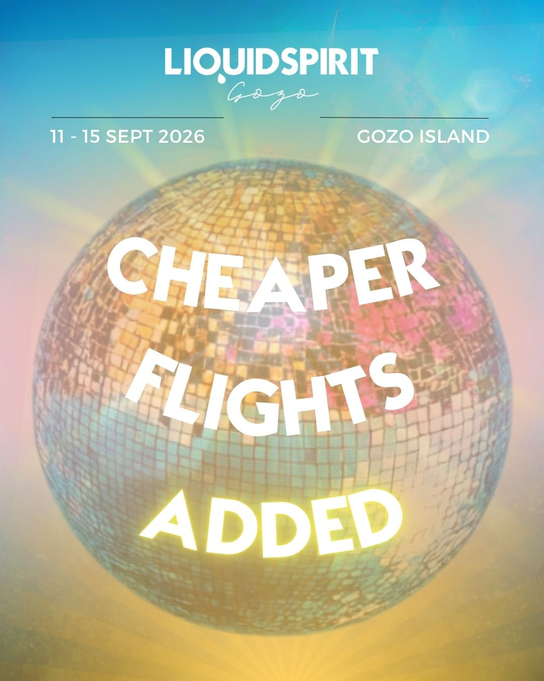 STOP PRESS!
New flights have been added to get to Malta for our wonderful weekend - of music in the sun - and they are super affordable!
Jump on it QUICK!
We suggest using Skyscanner as well as looking at your preferred airline.
We also have some top tips for buying flights to Malta on our news section. Have a read before you book!
Let's go GOZO!