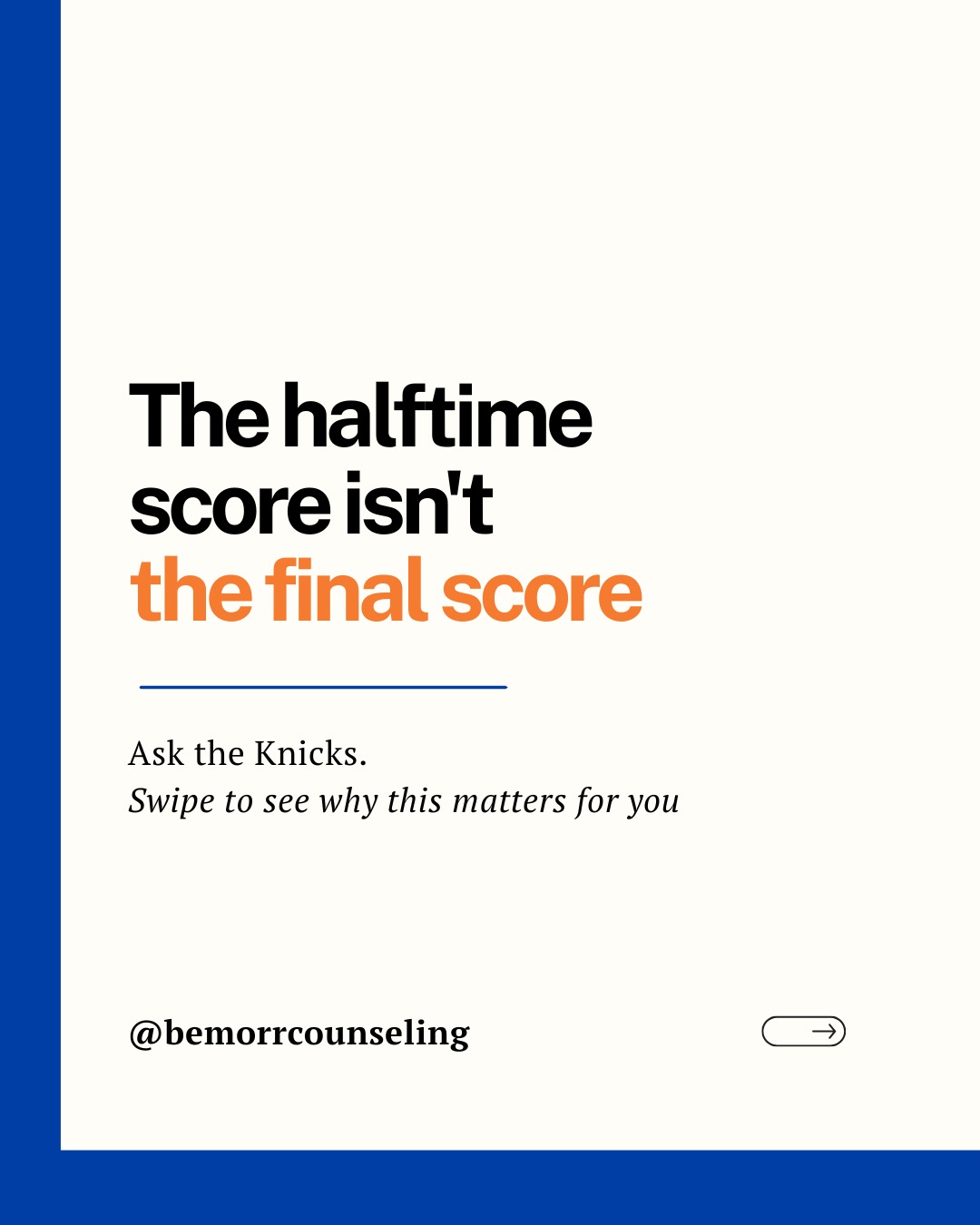 Nobody believed them at halftime.
Down 29 in NBA Finals đŽ đą
And they still won (c'mon!!!)
I've been thinking about that all morning because healing can look like that too.
You can be deep in it, exhausted, convinced the gap is too big⌠and still come back.
If you're in the middle of something hard right now, this is your reminder that you don't have to have it all figured out by halftime.
Step by step. Brick by đ§ą
We're here when you're ready. đ Link in bio to take your first step today.
and of course.... LET's GOOOOOO KNICKSS đ˝