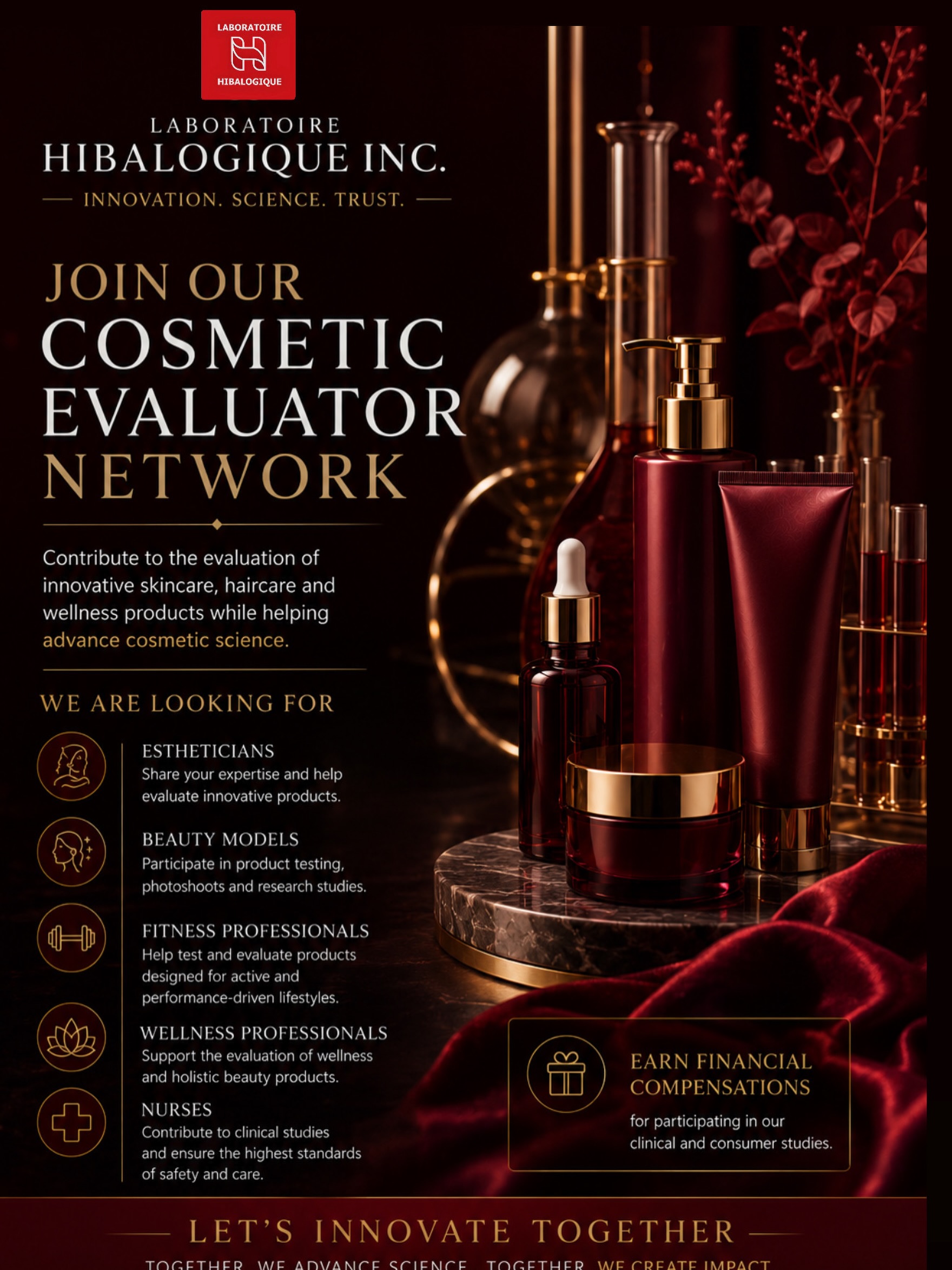 Join our Cosmetic Evaluator Network✨
The lucky ones will be selected to try new innovative products for free and get compensation for their feedback!
Share this opportunity with your friends!
Sign up today 🙌
Link in bio ♥️
#cosmetics#beauty#products#clinicaltesting#montreal