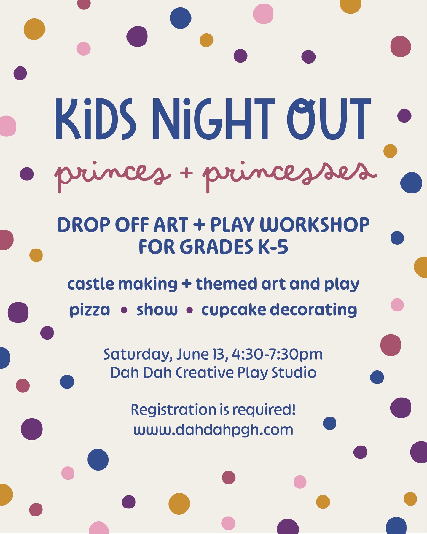 🏰 SATURDAY 🏰 Come make a castle at Kids Night Out this weekend! Drop off the kids (ages K-5 ONLY!) and pick them up fed and happy 🍕
