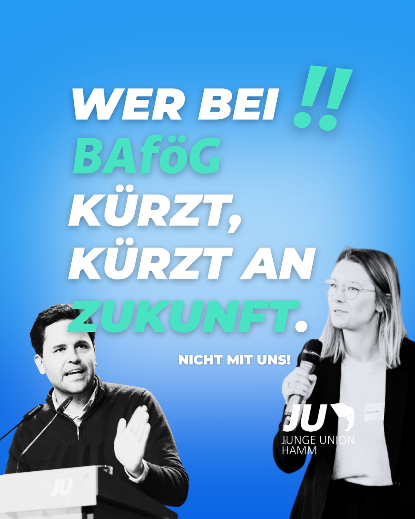 Junge Menschen verdienen faire Chancen! 📚💪
Während Lebenshaltungskosten und Mieten immer weiter steigen, darf beim BAföG nicht gespart werden. Wer studiert oder eine Ausbildung macht, soll sich auf seine Zukunft konzentrieren können.
Wir als Junge Union setzen uns dafür ein:
➡️ BAföG an steigende Lebenshaltungskosten anpassen,sodass Bildungschancen unabhängig vom Elternhaus sind!
➡️ Bildung muss Aufstieg ermöglichen, unabhängig von Herkunft oder Einkommen.
#JU #JUHamm #BAföG #Bildung #Generationengerechtigkeit