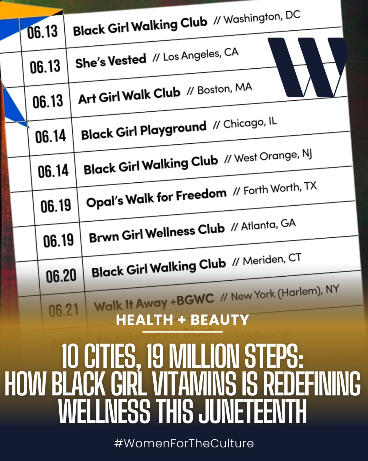 Movement is a form of liberation.
Black Girl Vitamins has launched its "Walking into Summer" campaign, partnering with local walking and running organizations to mobilize thousands of participants nationwide!
The multi-city tour (which includes the historic Opal's Walk for Freedom) honors the legacy of Juneteenth by turning exercise into an act of collective healing and self-determination. What a powerful tribute!
Drawing inspiration from civil rights icon Dr. Opal Lee, the campaign aims to clock 19 million collective steps to honor Juneteenth and prioritize wellness as a form of community care. From New York to Los Angeles, thousands of women are laced up to celebrate liberation, build deep connections, and embrace healthier lifestyles through the power of intentional movement.
Check out their June schedule to find a walk near you and take a stride toward long-term health and joy! Join the movement at blackgirlvitamins.co.
✍️🏾 @montagepr
#walkingintosummer #BlackGirlVitamins #juneteenth