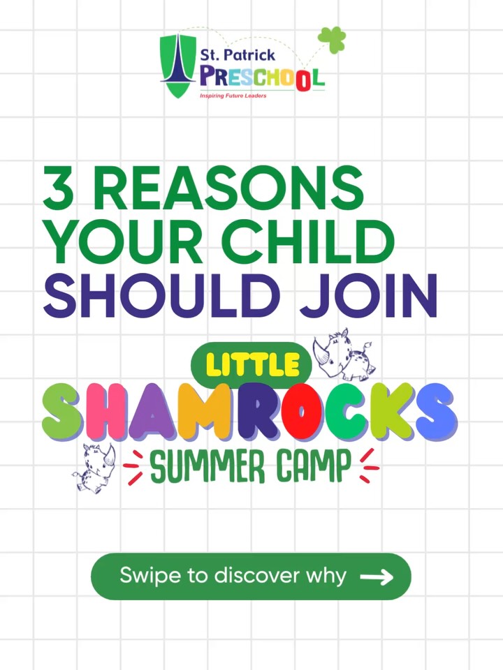 Summer is a time to have fun, but it is also a valuable opportunity to grow, explore, and learn in new ways ☀️💚
At Little Shamrocks Summer Camp, every activity is designed with purpose. From building independence in Little Chefs, to encouraging creativity in our Creative Art Lab, and strengthening friendships through Outdoor Adventures, children enjoy experiences that help them develop skills that last far beyond the summer.
📅 June 29 to July 24
🕗 8:00 AM to 12:30 PM
👧 Ages 2 to 8
Limited spots available. Click the link in our bio to learn more!
