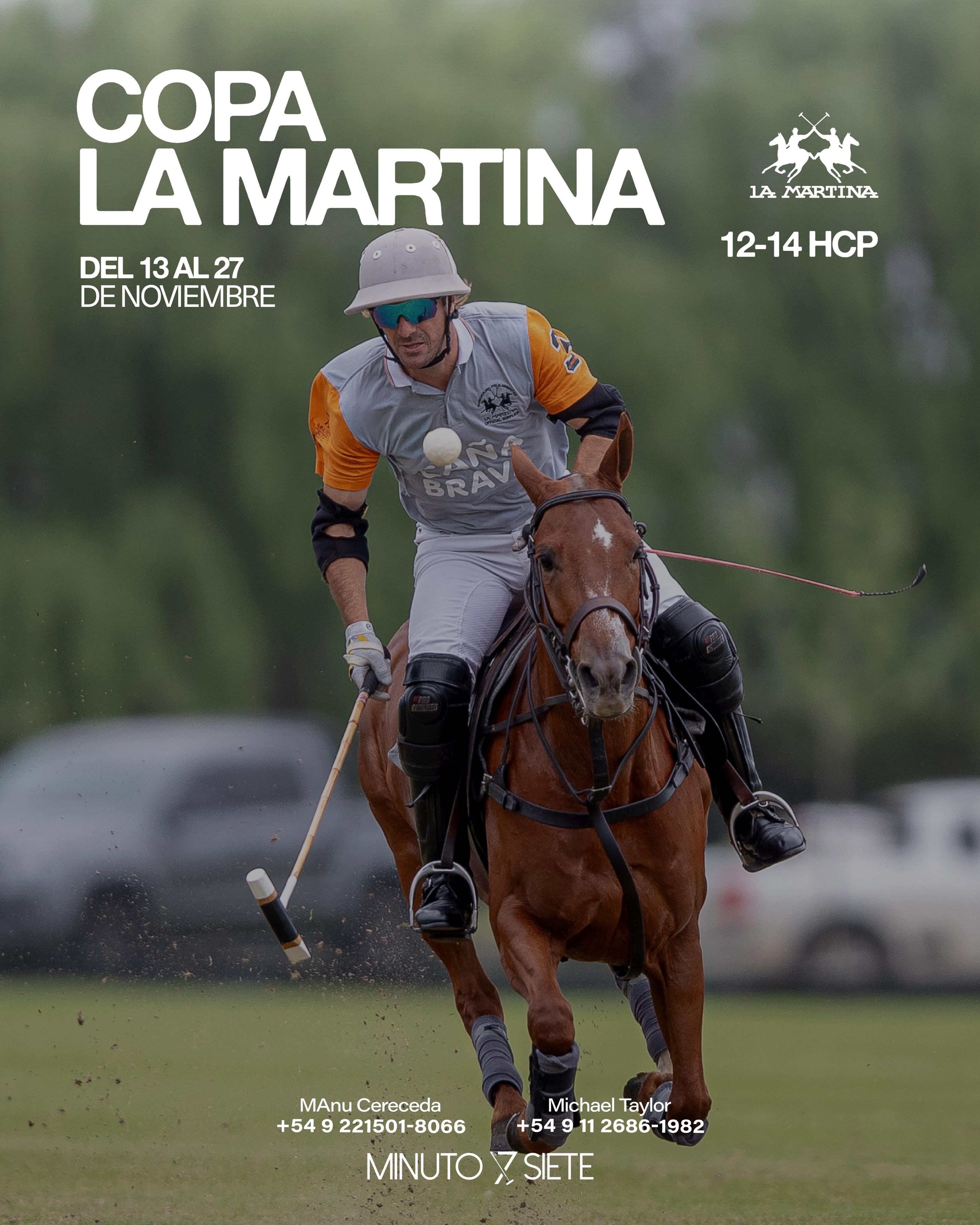 La Martina inicia un nuevo capítulo en una de las fechas más tradicionales del polo argentino.
Del 13 al 27 de noviembre, la La Martina Cup y la Pink Polo La Martina tomarán el protagonismo en Minuto 7 Polo Club, reuniendo a destacados equipos, grandes jugadores y el espíritu que ha caracterizado a este torneo a lo largo de los años.
📍 Del 13 al 27 de noviembre