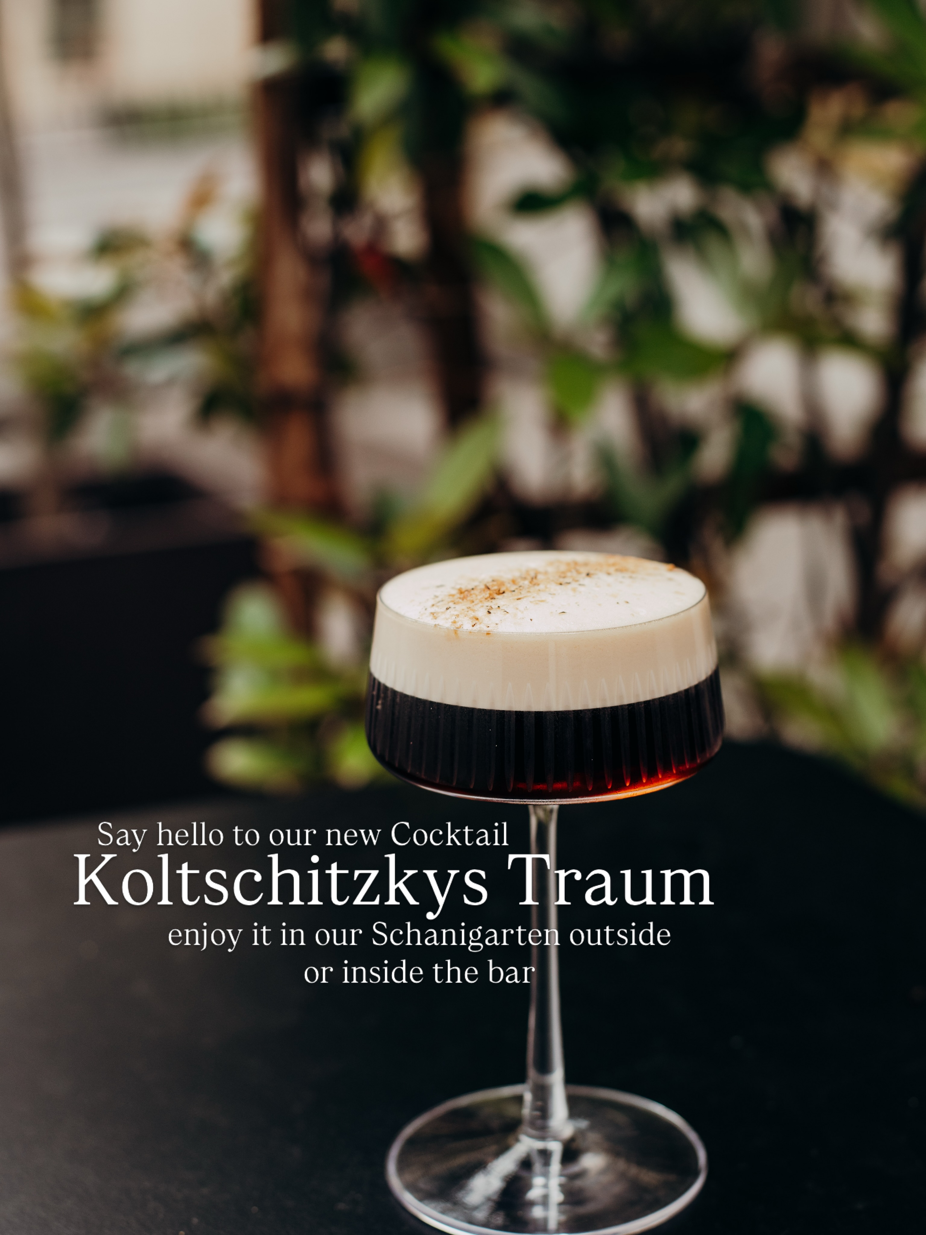 Summer is calling. ☀️🍸
Unser neues Drinks-Menü ist da – und mit ihm jede Menge neue Lieblingscocktails.
Probier zum Beispiel den Koltschitzkys Traum:
A smooth, decadent mix of Flor de Caña, Mozart Chocolate Liqueur & Jacobs Tonka Tamarind Syrup. ✨
Dazu ein Platz im Schanigarten oder in unserer Bar, gute Gesellschaft und ein Abend, der gerne etwas länger dauern darf.
📍 Inside & outside seating available
🍸 New drinks menu available now
See you at the bar 🖤