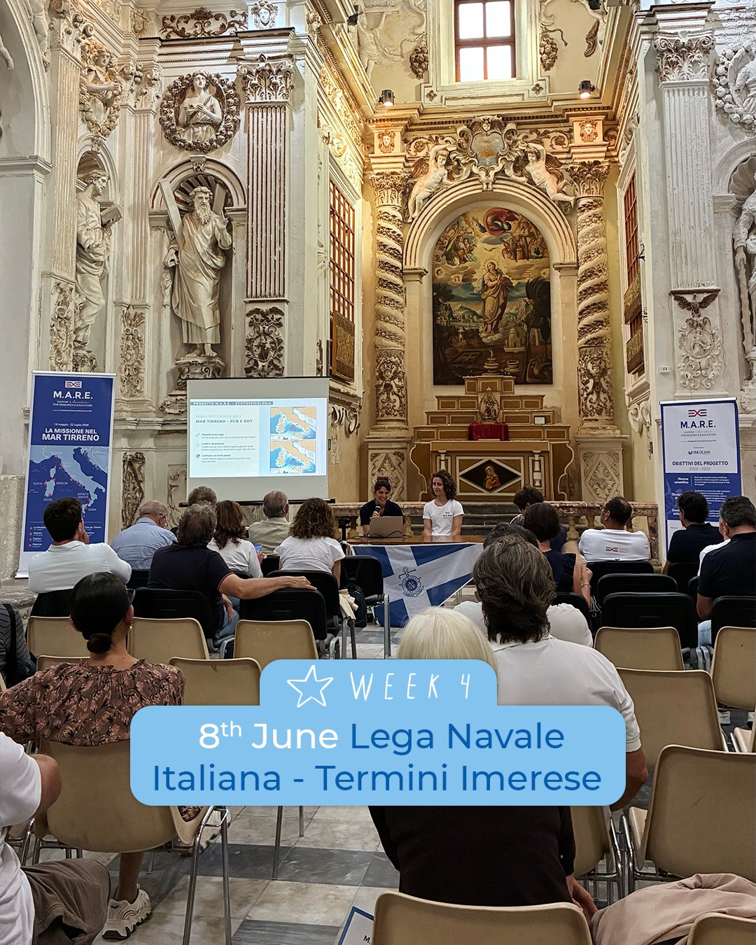 Ieri durante la nostra permanenza a Termini Imerese, abbiamo avuto l’opportunità di presentare il Progetto M.A.R.E. ospitati dalla @leganavaletermini, nella splendida cornice della Chiesa di Santa Maria della Misericordia. 🌊
Un ringraziamento per l’accoglienza alla Lega Navale e al Comune di Termini Imerese ✨
~
Yesterday, during our stay in Termini Imerese, we had the opportunity to present the M.A.R.E. Project, hosted by @leganavaletermini in the beautiful setting of the Church of Santa Maria della Misericordia. 🌊
A special thanks to the Lega Navale and the Municipality of Termini Imerese for their warm welcome and hospitality. ✨
A project by @cvcaprera
Scientific partner @oneoceanfound
Main partner @shiseido
Institutional partner @deutschebankitalia
Supporting partner @grassi_1925
Technical partner @cmp_official @workness_club
Under the patronage of @marinamilitareofficial
@guardiacostiera @regioneautonomasardegna @lega_navale_italiana
#progettoMARE #aboutMARE #CentroVelicoCaprera
#MarineResearch #RespectTheOcean