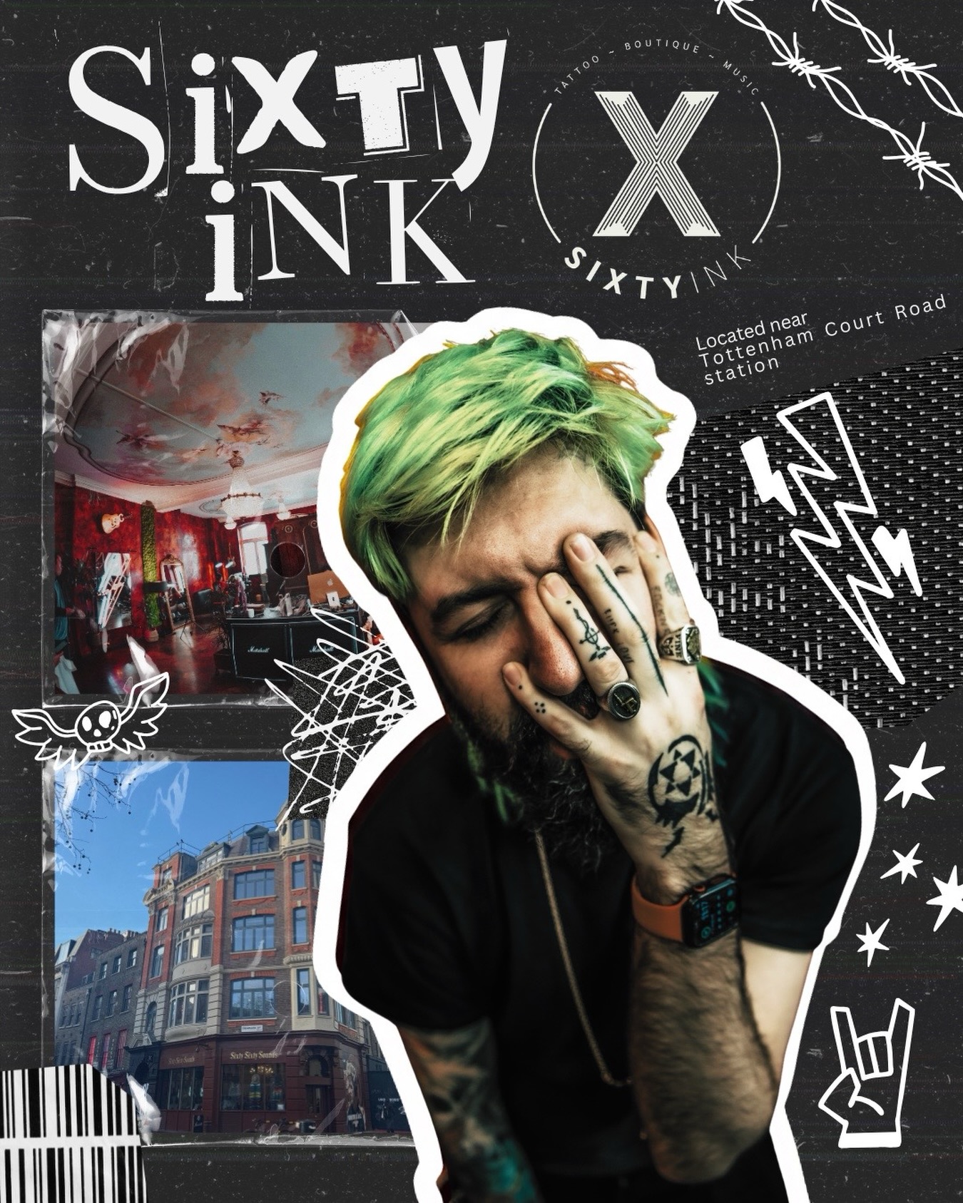 Come discover the UK’s most rock ’n’ roll tattoo shop. ⚡️🖤
Hidden above the legendary Denmark Street in the heart of Soho, SixtyInk is where tattoo culture meets music history. From world tours and backstage pop-ups to first tattoos and lifelong collectors, we’ve welcomed thousands through our doors.
🎸 Walk-ins welcome every day
🖋️ Custom tattoos & flash designs
📍 28 Denmark Street, London
🚇 Minutes from Tottenham Court Road Station
🖤 Home to artists trusted by musicians, bands and creatives from around the world.
Whether you’re visiting London or looking for your next piece, come and experience the atmosphere that makes SixtyInk more than just a tattoo studio.
No appointments? No problem. Walk in. Get tattooed. Leave with a story.
#SixtyInk #TattooLondon #WalkInTattoo #SohoLondon #DenmarkStreet