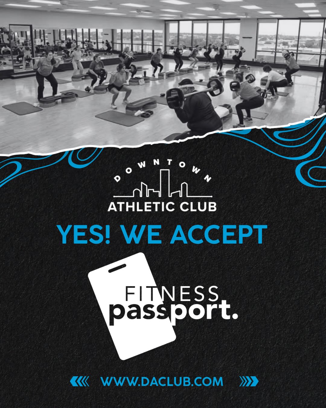 Downtown Athletic Club proudly accepts Fitness Passport, giving you access to our fitness floor, group exercise classes, basketball court, and so much more!
Ready to get started? Visit us today!