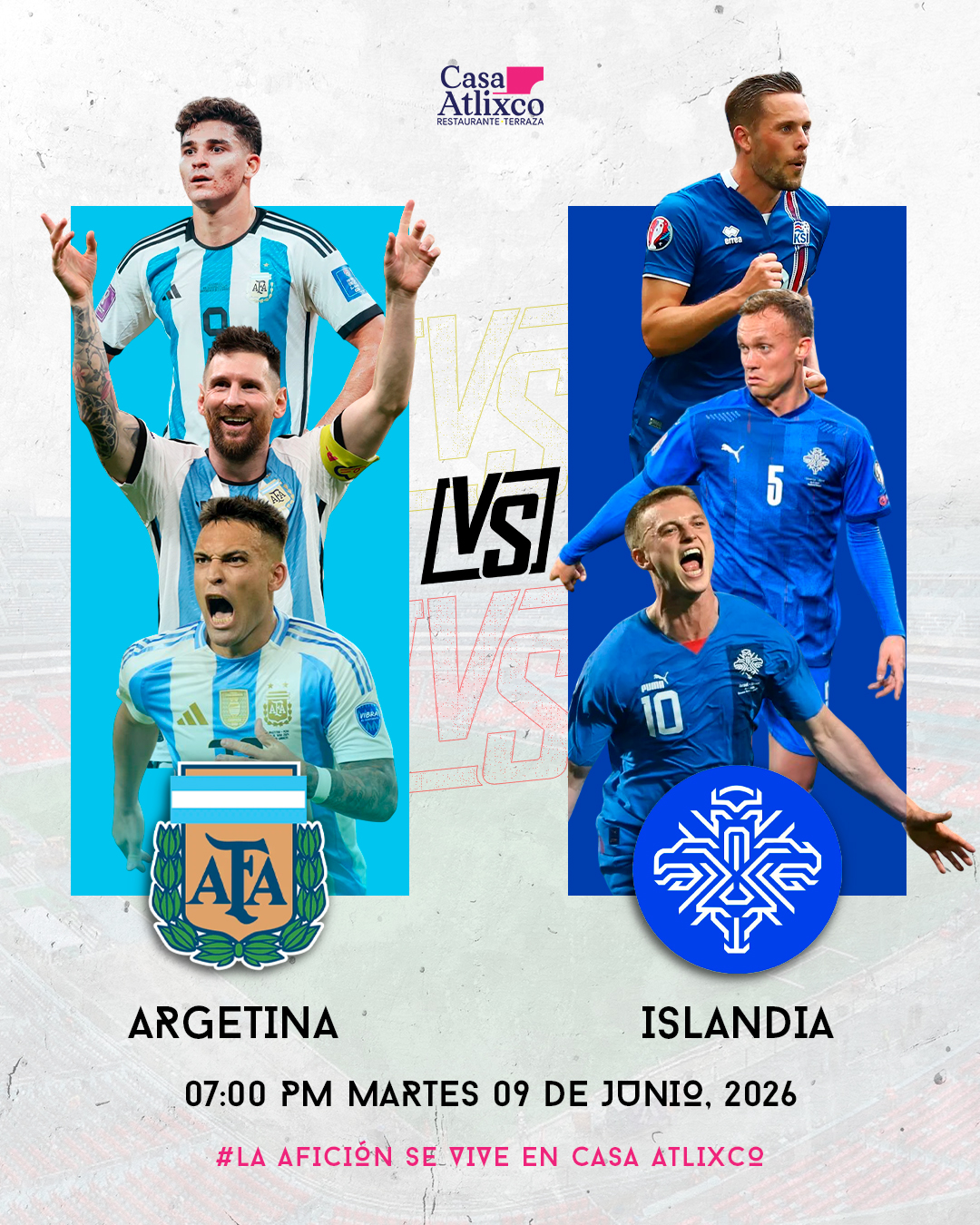 ⚽🔥 ¡La pasión del fútbol se vive en Casa Atlixco! 🔥⚽
Esta semana disfruta de una cartelera internacional llena de emoción y grandes encuentros. 🌎🏆
🤩 Partidos destacados:
🇦🇷 Argentina 🆚 🇮🇸 Islandia
🇵🇹 Portugal 🆚 🇳🇬 Nigeria
🏴 Inglaterra 🆚 🇨🇷 Costa Rica
🇮🇶 Irak 🆚 🇻🇪 Venezuela
Y muchos más...
🍔 Disfruta de tus platillos favoritos
🍻 Promociones en bebidas
📺 Pantallas para que no te pierdas ningún detalle
📍 Te esperamos en Casa Atlixco
🎉 #LaAficiónSeViveEnCasaAtlixco
⚽ ¿Cuál partido no te vas a perder? 👇🔥 #FútbolEnVivo #CasaAtlixco #PasiónPorElFútbol #Atlixco #SportsBar #FútbolInternacional #VamosAlPartido 🍺🏆