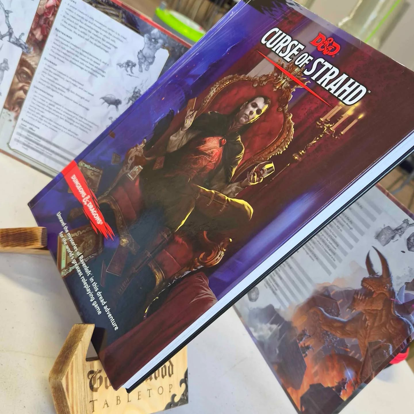 Time to return to Barovia in this week's d&d session! We're three sessions in and loving the creepy mists. So far, the party has ventured into a cursed house to help the ghosts of two children.
Huge shout out to @goth.wood for this beautiful book stand too, its a great addition to behind the DM screen!
#nuneaton #dungeonsanddragons #roleplaying #ttrpg #barovia