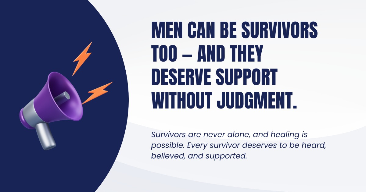 We are committed to creating a safe, supportive space for male survivors of sexual assault, abuse, trafficking, and violence. We understand that stigma, fear, and shame often prevent men from reaching out for help, which is why our team provides compassionate, trauma-informed services focused on healing and empowerment. Free & Confidential 24/7 217-428-0770