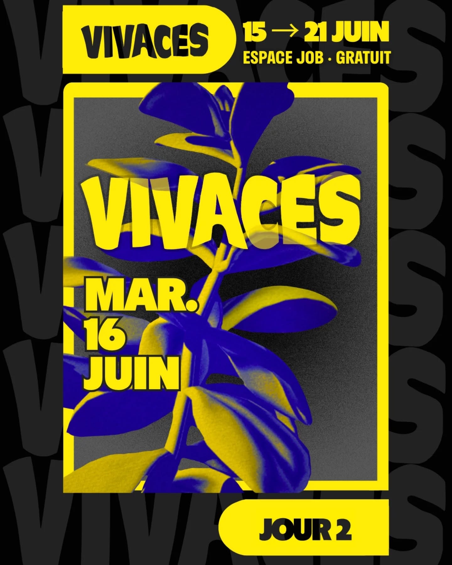 2ème soirée des VIVACES, on met à l'honneur les différents parcours de formation de Music'Halle.
La soirée s'ouvrira avec l'atelier ados multi-styles dirigé par Théo Levis, avant de laisser place aux restitutions des stagiaires de 2e et 3e années de Formation Professionnelle.
Entre compositions, arrangements, improvisations et créations collectives, ces concerts offrent un aperçu de la diversité des projets artistiques développés tout au long de l'année au sein de l'école.
📍 Espace JOB - Toulouse
🕡 18h00 · Atelier Ados Multi-styles - Groupe 1 (patio · entrée libre)
🕖 19h00 · FP2 - Atelier 2 (patio · entrée libre)
Line up : ZOE CATHALA · CHANT
MARIN DELSOL · SAXOPHONE
SARAH HENAFF · BASSE
MATTEO LANGLADE · BATTERIE
MATHIS PLATON · GUITARE
ALTHAEA SCIOCCA · CLARINETTE
🕗 20h00 · FP3 - Atelier 1 (salle JOB · réservation sur music-halle.com/agenda) 🎟
Line up :
LEA BAZIN · CHANT
MARIO ETIENNE · SAXOPHONE
MILAN GAUTIER · PIANO
AURéLIEN GUARDIOLA · GUITARE
SIMON GUERY · FLÛTE
HéLèNE LAGARDE · VIOLONCELLE
SACHA THINOT · BASSE
MAXIME TOUSTOU · BATTERIE
🕘 21h00 · FP2 - Atelier 1 (patio · entrée libre)
Line up :
LEO AUGIER DE MOUSSAC · BASSE
SOLE DEFFES · PIANO
PAUL GARRIGUES · GUITARE
VICTOR PLA · BATTERIE
NOEMIE EDEN RITNER · CHANT
MALOU TAZZIOLI · SAXOPHONE
🕙 22h00 · FP3 - Atelier 2 (salle JOB · réservation sur music-halle.com/agenda) 🎟
Line up :
SOPHIE ADRAS · BASSE
RUBEN AMAYRA PACHO · SAXOPHONE
HAIZE CARRICABURU · CHANT
JONAS DEBONS · GUITARE
LENNY RANVIER · BATTERIE
PABLO VANPOULLE · ACCORDEON
ANNE ZAMBLERA · VIOLON
🍻🍴 Bar et restauration sur place par @chez_ary