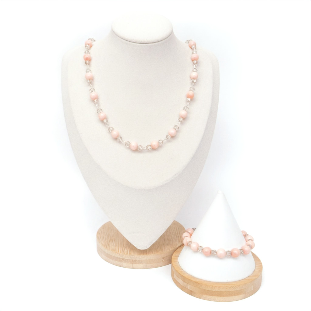 Leilani Rosé — Angel Skin coral necklace + bracelet set: soft blush tones, vintage elegance, and handcrafted sterling silver details. One-of-a-kind and ocean-inspired. Link in Bio #LeilaniRosé #AngelSkinCoral #HandmadeJewelry #MokuCollection #VintageFinds #JewelryLovers #TheQuarryShop