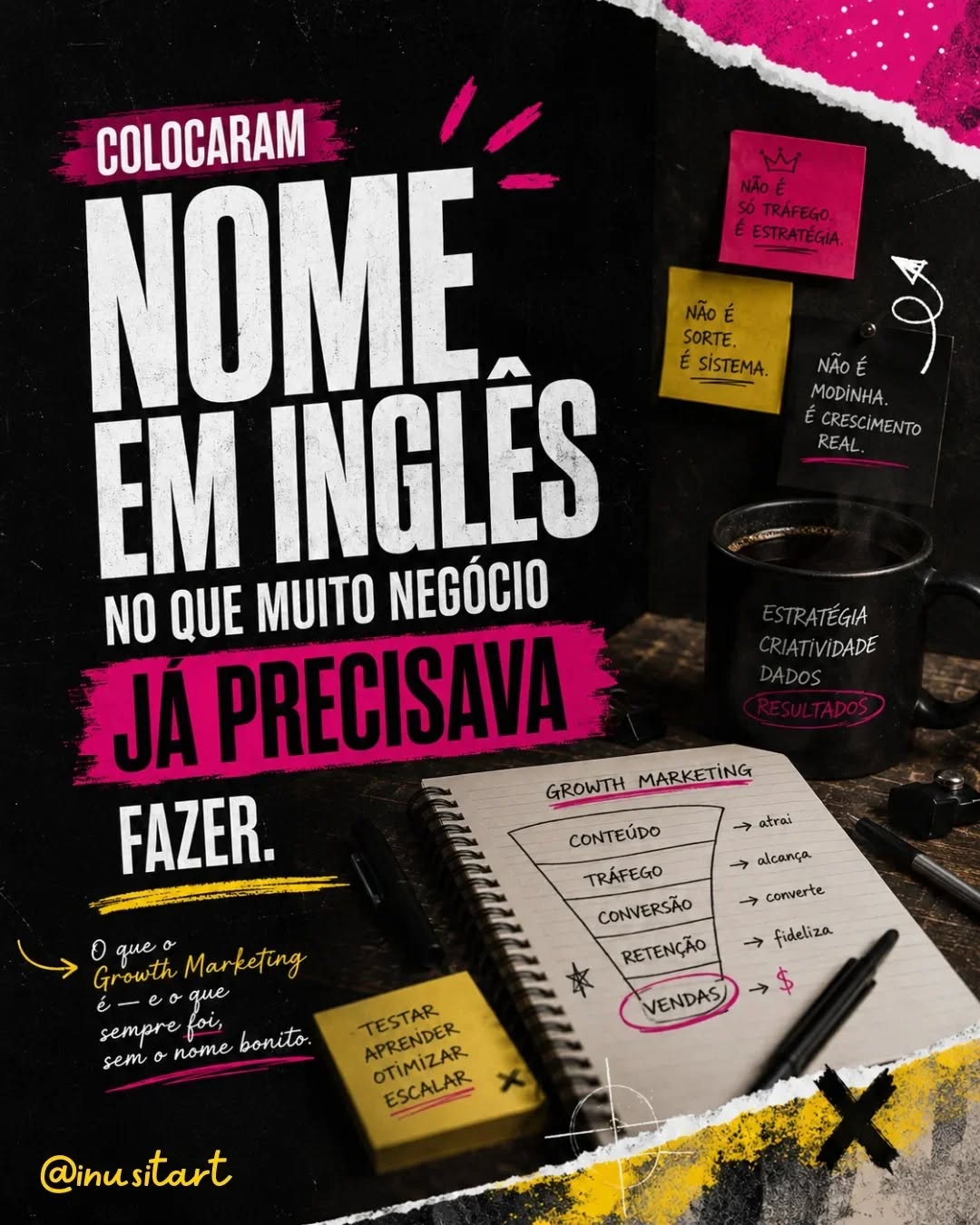 Growth Marketing virou um daqueles termos que muita gente usa para parecer mais sofisticado do que realmente é, mas quando você tira o inglês, tira o brilho de startup e tira a promessa de crescimento acelerado, sobra uma coisa que sempre fez sentido para qualquer negócio: entender onde o cliente chega, onde ele se perde, o que ele entende, o que ele não entende, por que ele chama e não compra, por que compra uma vez e não volta, por que o conteúdo até chama atenção, mas não sustenta confiança.
Para mim, crescimento nunca foi só tráfego, nunca foi só conteúdo, nunca foi só automação, nunca foi só funil bonito em apresentação. Crescimento é sistema. É bio, Google, WhatsApp, site, atendimento, oferta, posicionamento, relacionamento, campanha, conteúdo e venda conversando minimamente entre si, porque quando cada parte do negócio fala uma língua diferente, o cliente sente essa bagunça antes mesmo de pedir orçamento.
O problema é que o mercado ama colocar nome bonito em coisa que, muitas vezes, era só maturidade de negócio. Aí o que era para ser uma visão mais inteligente de crescimento vira mais uma promessa empacotada, mais uma palavra em inglês, mais uma forma de cobrar caro por algo que, na prática, começa com perguntas bem simples e bem incômodas.
Seu cliente entende o que você vende? Ele sabe por que deveria escolher você? Ele encontra informações confiáveis quando procura sua empresa? O atendimento conduz ou só responde? O conteúdo cria confiança ou só movimenta o feed? A sua presença digital ajuda o negócio a crescer ou só mostra que ele existe?
Na Inusit’Art, eu gosto de olhar para crescimento desse jeito, sem firula e sem fantasia. Porque antes de escalar, anunciar mais ou postar mais, tem muita marca que só precisa parar de perder cliente no caminho.
Estrutura antes de escala.
#GrowthMarketing #MarketingDigital #PresençaDigital #EstratégiaDeMarketing #InusitArtLab