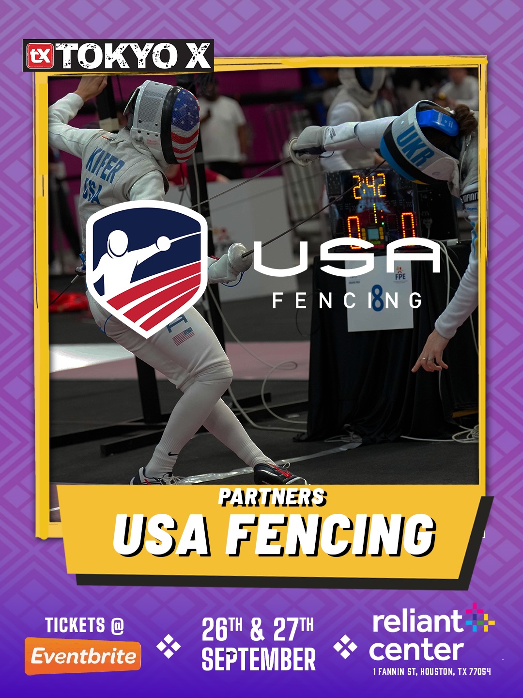 USA OLYMPIC FENCING IS COMING TO TOKYO X!
We are excited to announce that the official team from USA Fencing will be joining Tokyo X 2026 at Reliant Center in Houston, Texas! USA Fencing is the recognized National Governing Body for Olympic and Paralympic fencing in the United States and oversees Team USA’s international fencing programs.
For the first time at Tokyo X, attendees will have the opportunity to experience the fast-paced world of Olympic fencing through:
⚔️ Live Olympic-style fencing demonstrations
⚔️ Meet elite athletes and coaches
⚔️ Learn about foil, épée, and saber competition
⚔️ Interactive activities and educational experiences
⚔️ A chance to discover one of the world’s oldest and most exciting Olympic sports
Whether you’re an anime fan inspired by epic sword battles, a martial arts enthusiast, or simply curious about Olympic sports, this is an attraction you won’t want to miss.
📅 September 26–27, 2026
📍 Reliant Center – Houston, Texas
#TokyoX2026 #USAFencing #Olympics #TeamUSA