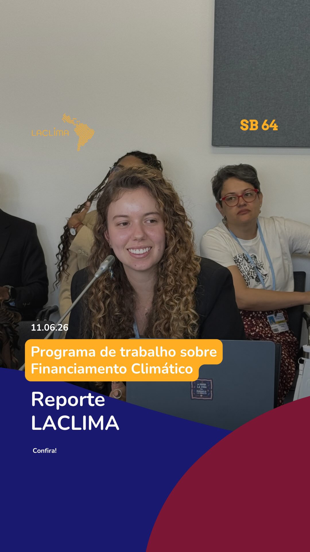 Direto de Bonn!
2º Reporte da LACLIMA com a sociedade civil e partes interessadas.
Marina Guião traz um panorama geral sobre a agenda de Programa de trabalho sobre Financiamento Climático na SB 64.
Confira!
Obs: As legendas foram geradas automaticamente pelo Instagram e podem conter imprecisões ou erros de transcrição.