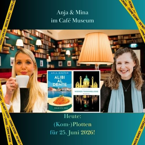 Anja & Mina - gesucht und gefunden. Deshalb machen wir nun eine Doppellesung im Café Museum!
Heute haben wir uns zum (Kom-)Plotten getroffen - und wie gut wir uns verstehen, erkennt man in der hohen Übereinstimmung.
"Natürlich" haben wir beide vergessen, ein Selfie zu machen. Das heißt, wir sind draufgekommen, als Anja schon ums Eck und Mina in der war.
Was meint ihr: Schaffen wir es, von der LESUNG ein Selfie zu machen? Und das zu posten?
Wie ist das bei euch, denkt ihr "immer" brav ans Fotografieren?
@gmeinerverlag
@emons_verlag
@krimiautor_innen.at
@moerderische.schwestern
@syndikat.kriminalliteratur