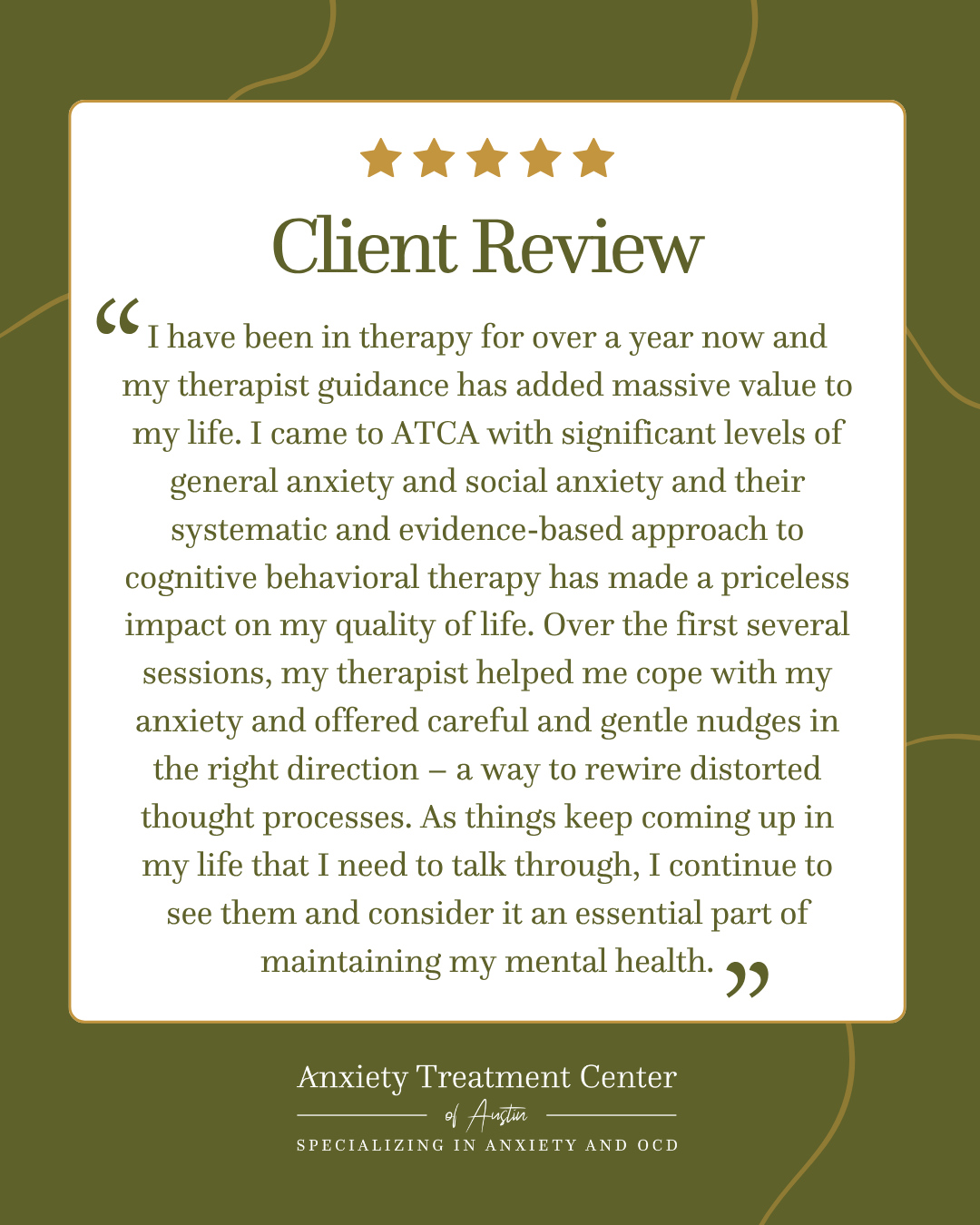 Therapy is not always about dramatic shifts overnight. Often, it's an essential part of maintaining your mental health over time:
π Gentle nudges in the right direction
π Rewiring distorted thought processes
π Relearning "how" to think
The most meaningful part of our work is helping our clients improve their quality of life.
Through consistent support and evidence-based Cognitive Behavioral Therapy (CBT), many people begin to notice massive shifts in how they respond to anxiety, stress, and self-doubt over time.
If you're struggling with general and social anxiety, we're here to support you. Learn more at anxietyaustin.com (link in bio).
#TherapyWorks #HealingJourney #MentalWellness #MindBodyHealth #YouAreNotAlone #BreakTheStigma #SelfCareSupport #TherapyIsCool #HealingTogether #AustinTherapy #AustinAnxietySupport #TherapyInAustin #AustinHealing #ATXWellness #AustinCommunity #AustinMentalHealth #SelfCareAustin #AnxietyRelief #AnxietySupport #AnxietyRecovery #OCDRelief #OCDAwareness #OCDRecovery #OCDTreatment #TherapyForOCD #EndTheStigma #MentalHealthAwareness #CopingWithAnxiety #MentalWellnessJourney