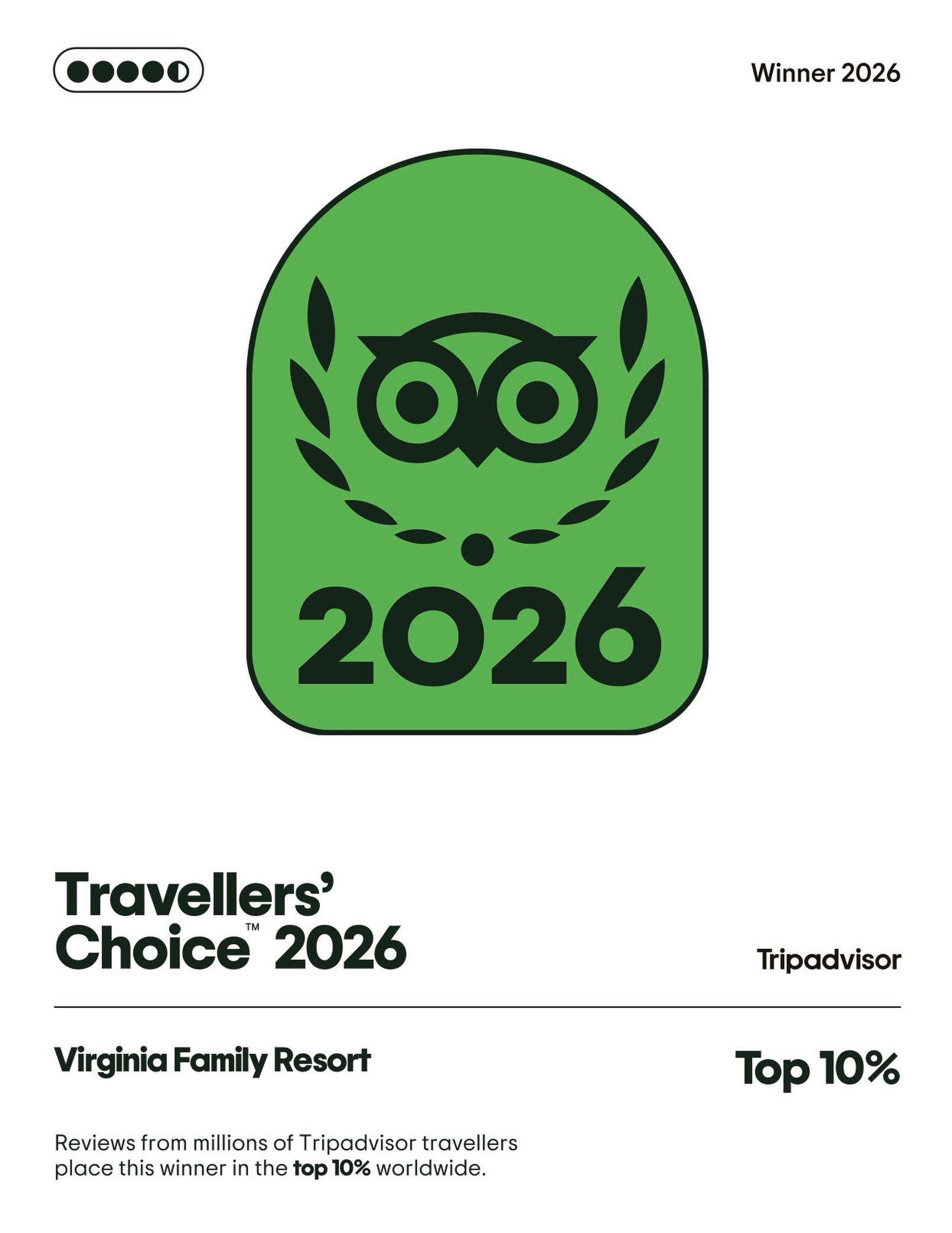 “Awarded by our guests. Inspired by your memories. Proudly recognized as a Tripadvisor Travelers’ Choice 2026 winner.” 🏆✨💙
#Tripadvisor #TravelersChoice #TravelersChoice2026 #TripadvisorAward #virginia_family_resort