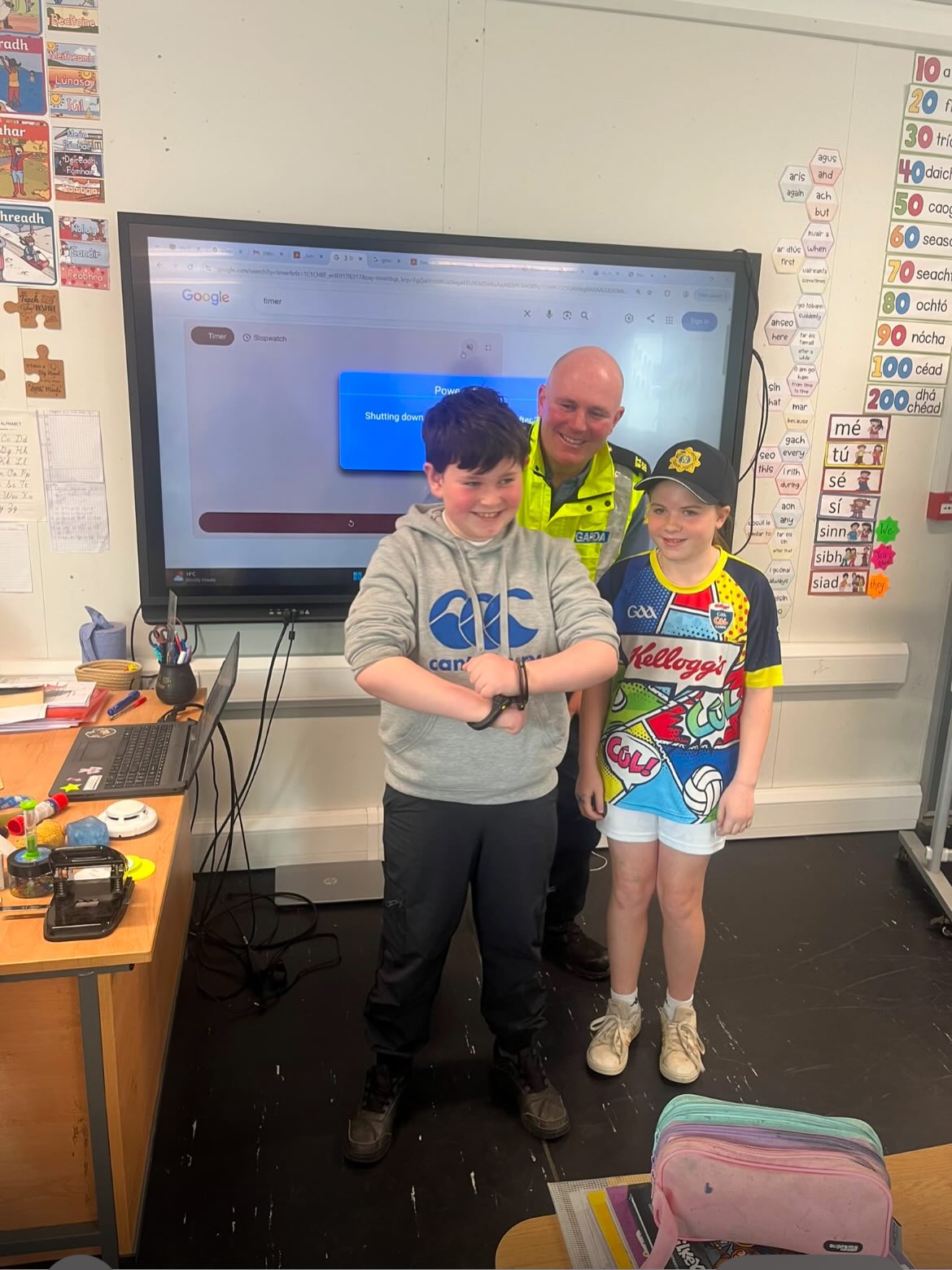 Today we had a visit from Garda Kevin Burke to all classes to chat about safety. Lots of valuable information learnt and several arrests were made! A huge thanks to Kevin for taking the time to speak with us! #safety #cybersafety #garda #community @educate.together