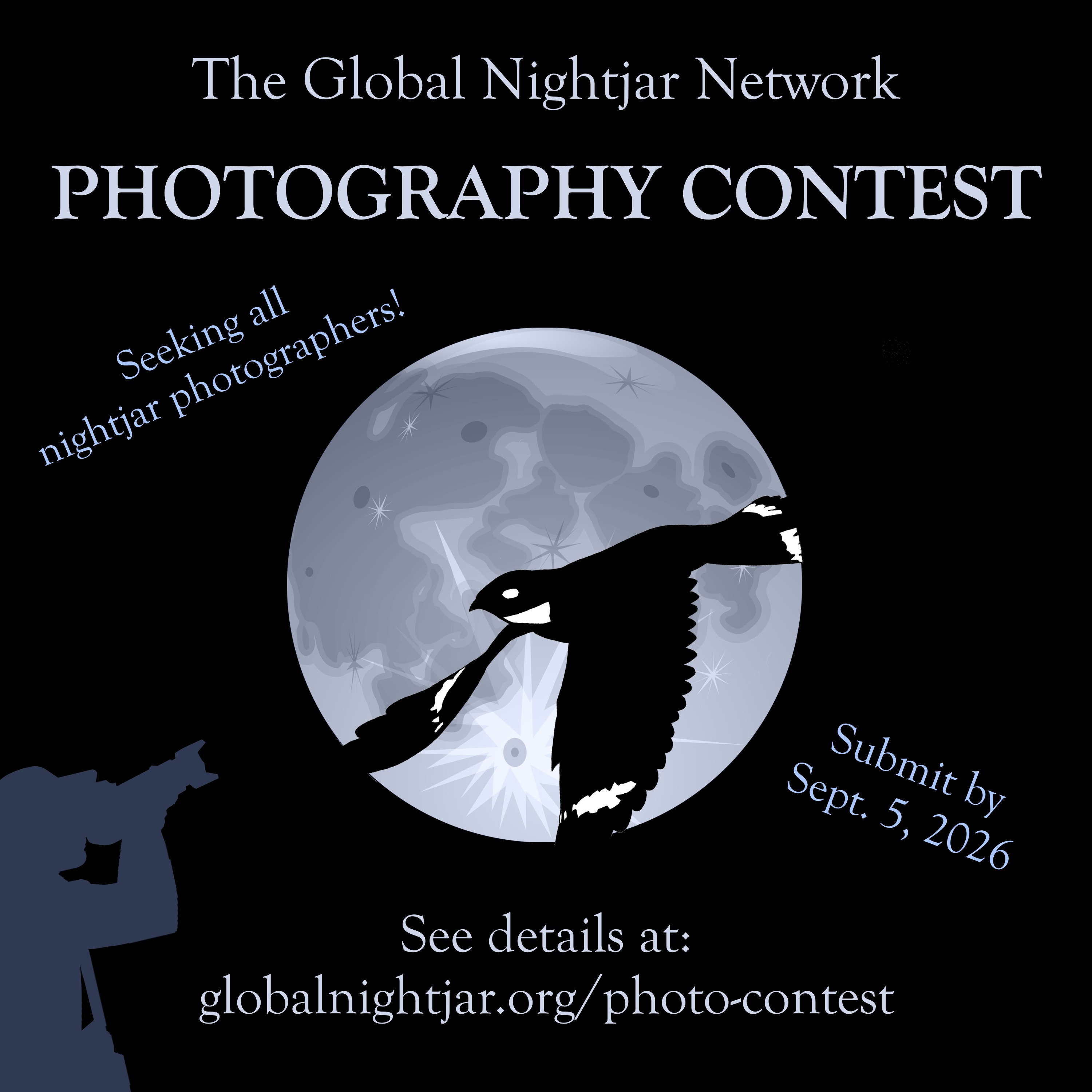 JOIN THE GNN PHOTO CONTEST!
You can find all the information at globalnightjar.org/photo-contest
The results will be announced at the 2026 GNN online conference