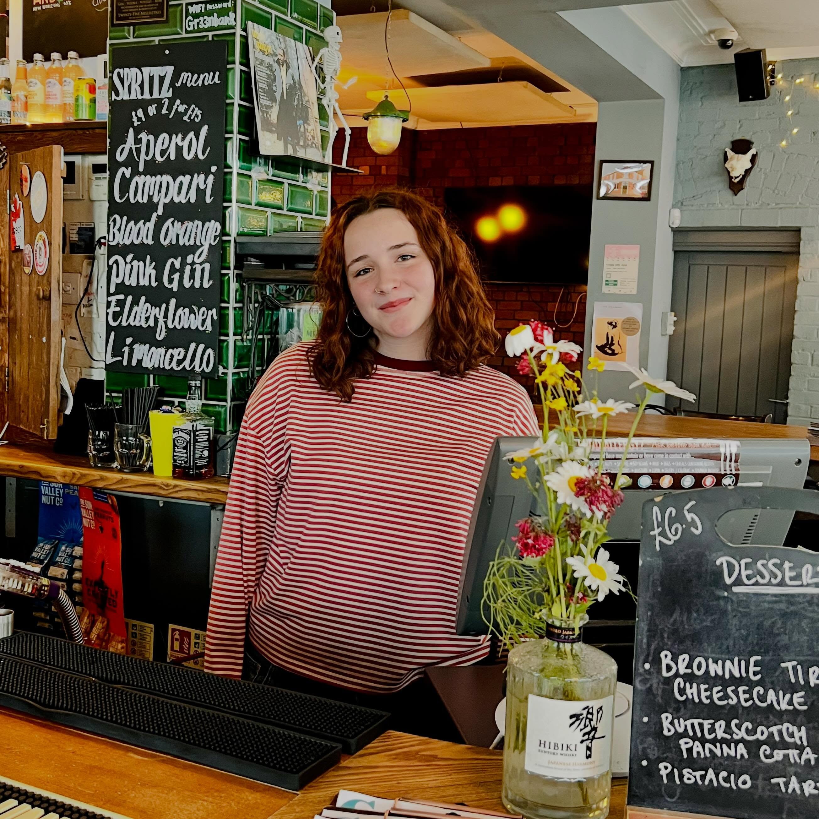 Meet the staff!
Our fabulous Evie
Best bar skill: making mocktails
Top tipple: Asahi top
Karaoke go to: Suddenly Seymour