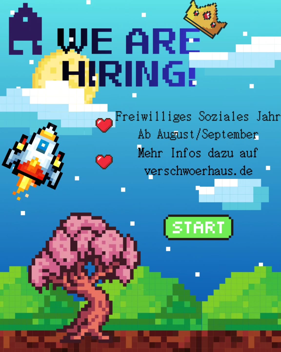 Du möchtest dich sozial engagieren und spannende Einblicke in die Arbeit eines kreativen Teams gewinnen? Dann bist du bei uns im Verschwörhaus genau richtig!
Wir bieten dir die Möglichkeit, ein Freiwilliges Soziales Jahr (FSJ) in einem innovativen Umfeld zu absolvieren. Werde Teil unseres Teams und unterstütze uns bei vielfältigen Projekten! Interesse?
Dann sende deine Bewerbung an: verschwoerhaus@ulm.de