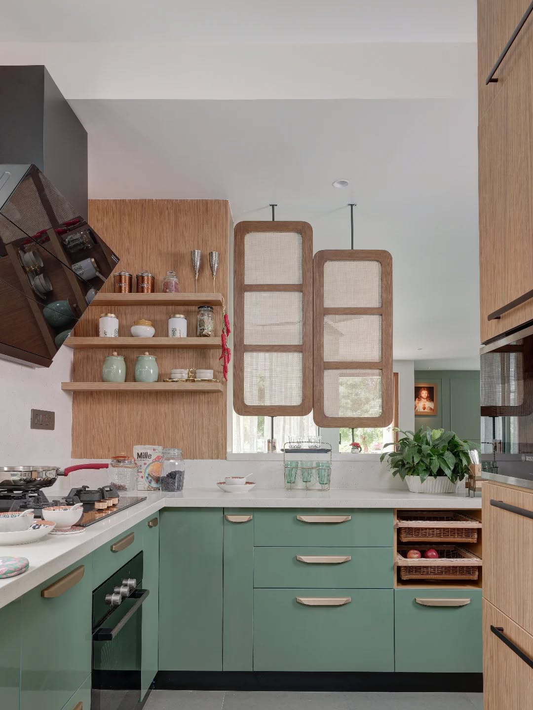 Soft tones. Strong intent.
Muted greens meet warm wood,
open shelves meet everyday rituals.
Designed to be lived in,
not just looked at.
Listen. Design. Deliver — the DBI way.