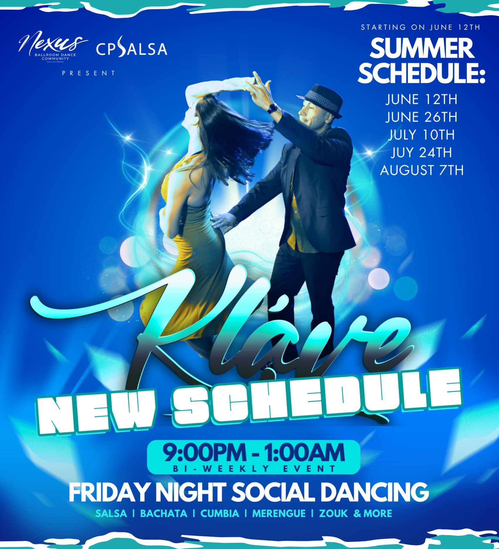 🔥 BY POPULAR DEMAND… KLAVE NOW STARTS AT 9 PM!!!
Starting THIS FRIDAY, June 12, Klave will be moving to a bi-weekly schedule for the summer and starting at 9:00 PM.
Summer Dates:
• June 12 🎧 DJ Luis Concha
• June 26
• July 10
• July 24
• August 7
Same great music, dancing, and community. See you on the dance floor Friday!!!