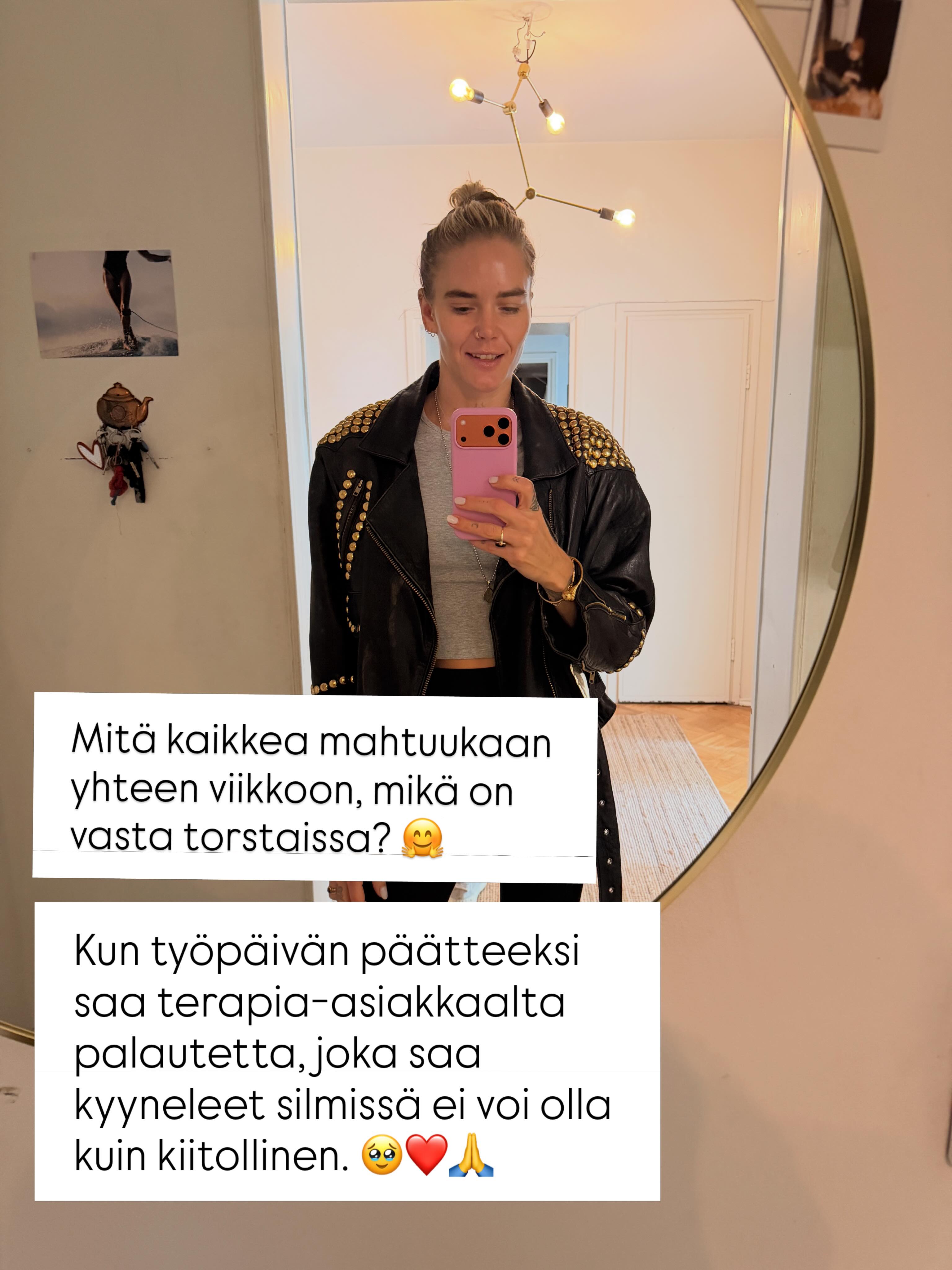 Paljon on mahtunut tähän viikkoon ja vähän aikaa somelle. Terapiatyössä, kun oon vain läsnä asiakkailleni. 💛 Vastaanoton ulkopuolella on eletty ruuhkavuosia. Rakastettu. Iloittu ystävyydestä, hyvästä kirjasta, pinkeistä alusvaatteista, minitreeneistä, kesästä, isoista fetapaloista ja manifestoitu runsautta mm. Kreikan matkaa. 🇬🇷 Pridekuukausi 🏳️🌈🏳️⚧️ on muistuttanut ihmisoikeuksista, siitä et se on jokaisen asia.
Ja muistinhan vihdoin tännekin laittaa et mun eka itse lukemani äänikirja on julkaistu! 🙌
Yhteenvetona: Mä oon iloinen, mut voisin kyllä nukkua enemmän. 🤭 Ja odotan jo innolla viikonlopun kesän ekoja festareita! 💃
Mitä sun viikkoon on kuulunut? Ja mitä sulle kuuluu? 🌸
#myweek #ruuhkavuodet