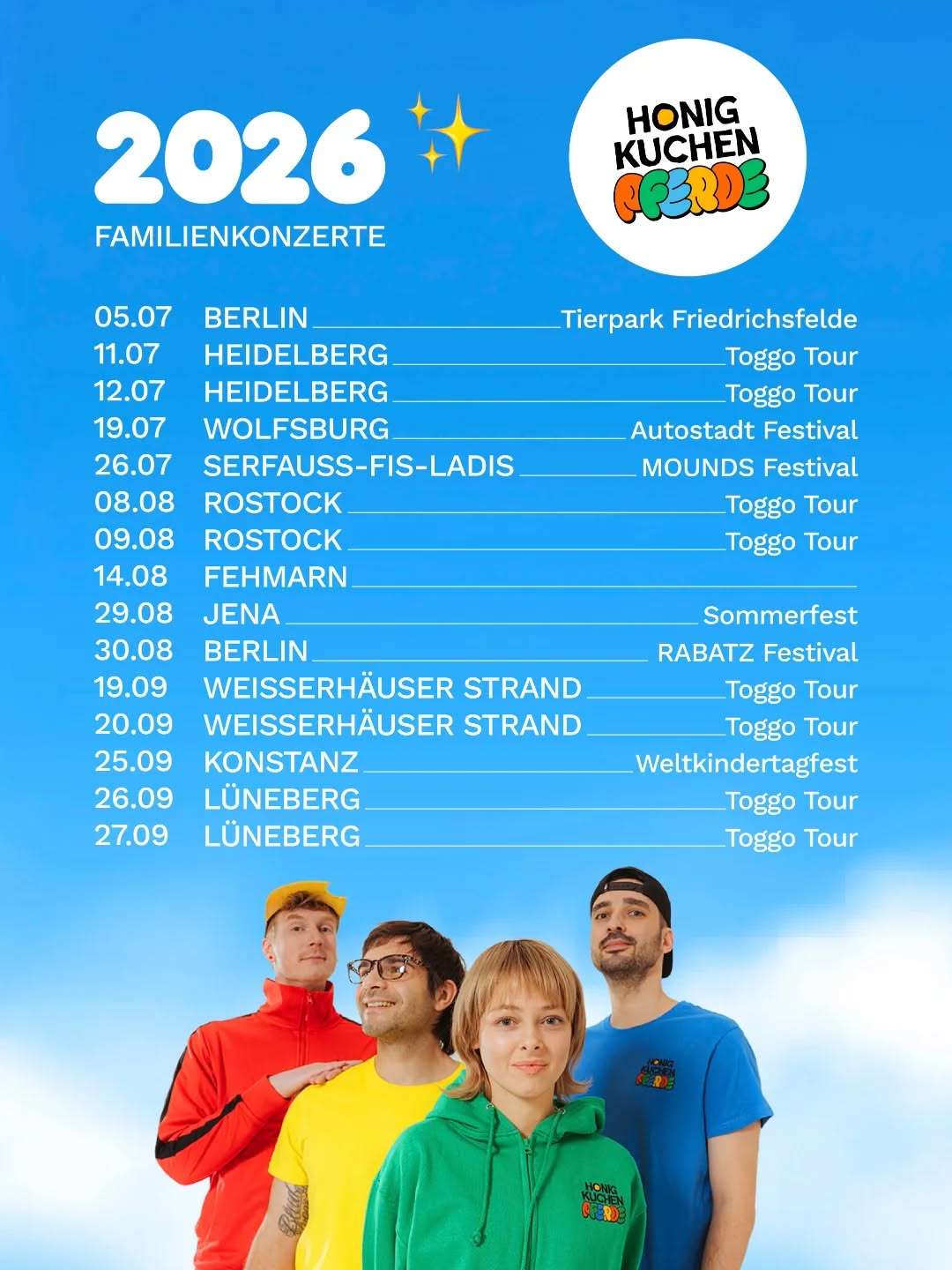 Unser aktualisierter Tourplan! Wir freuen uns auf Euch und hoffen das wir viele von Euch sehen. Wer von Euch ist wo dabei? Eure Honigkuchenpferde 🐴🐴🐴🦄