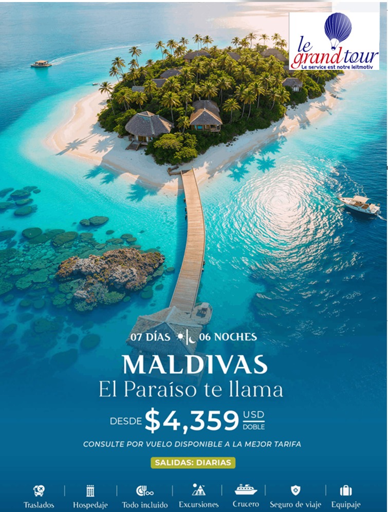 ¡El paraíso no es un sueño, es Maldivas! 🏝️✨ Reserva hoy tu villa sobre el agua.✈️
#Maldivas #ParaisoTropical #ViajesImperdibles