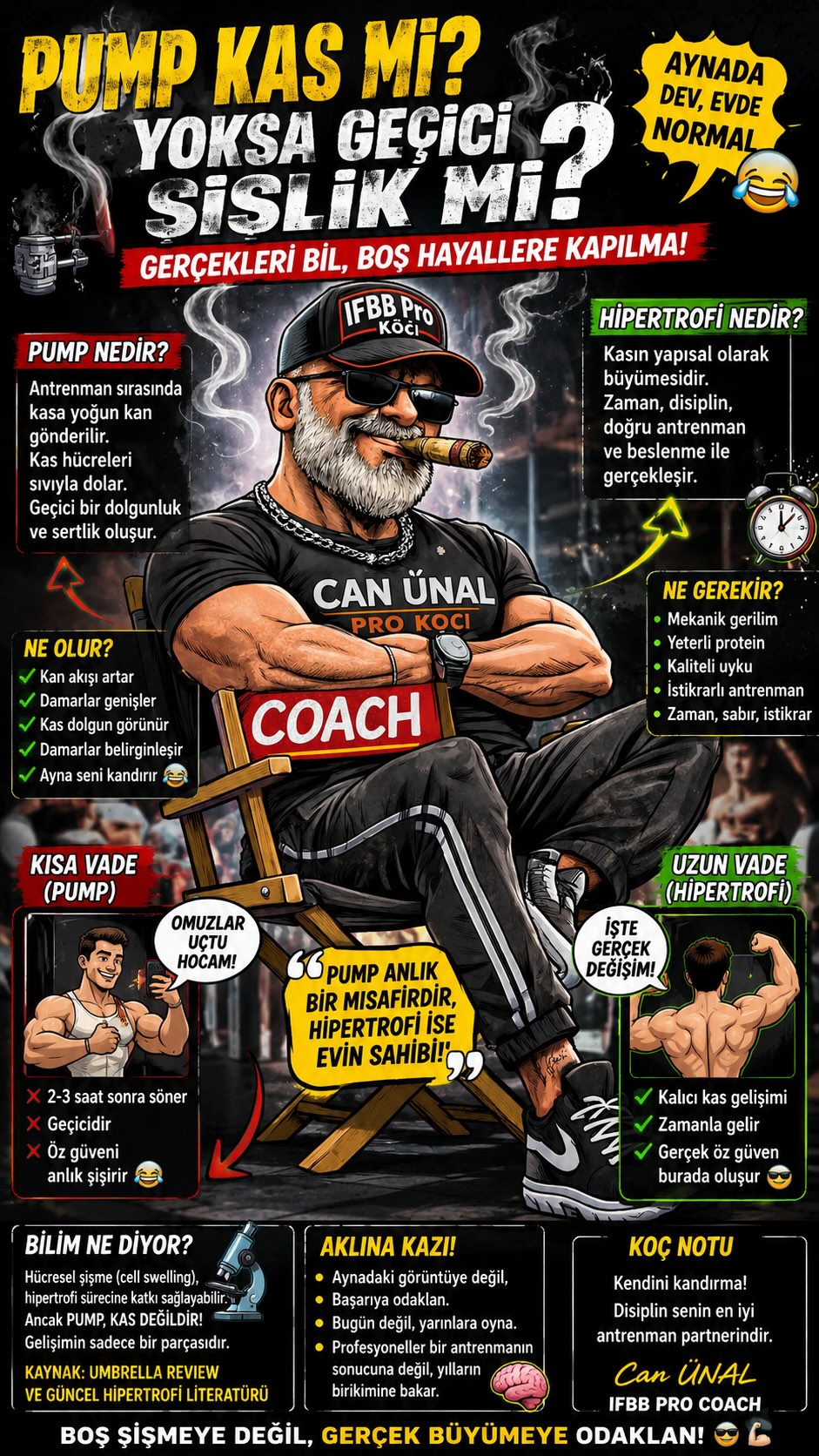 Antrenmanda yaşadığınız pump hissi gerçekten kas büyümesi mi?
Yoksa sadece geçici bir kas doluluğu mu?
Bu videoda IFBB Pro sporcu Halil Bakırcı’nın gündeme getirdiği konuyu bilimsel literatür, saha deneyimi ve profesyonel koçluk perspektifiyle değerlendiriyorum. Pump ile hipertrofi arasındaki farkı, kas gelişiminin gerçekte nasıl oluştuğunu ve neden aynadaki görüntüye değil uzun vadeli gelişime odaklanmanız gerektiğini anlatıyorum.
IFBB PRO COACH CAN ÜNAL
🌐 www.ifbbprocoach.com
📧 canunal@ifbbprocoach.com
📸 Instagram: @vucut.hocasi
🎥 YouTube: vucut_hocasi
Kaynaklar:
• Schoenfeld BJ. The Mechanisms of Muscle Hypertrophy and Their Application to Resistance Training.
• Schoenfeld BJ et al. Resistance Training Volume Enhances Muscle Hypertrophy.
• Grgic J, Schoenfeld BJ. Effects of Resistance Training on Muscle Growth: Systematic Review and Meta-Analysis.
• Haun CT et al. Evidence-Based Recommendations for Natural Bodybuilding Contest Preparation.
• Umbrella Review ve güncel hipertrofi literatürü değerlendirmeleri.
#PumpEtkisi
#npcturkey
#Hipertrofi
#BodybuildingTürkiye
#vucuthocasi