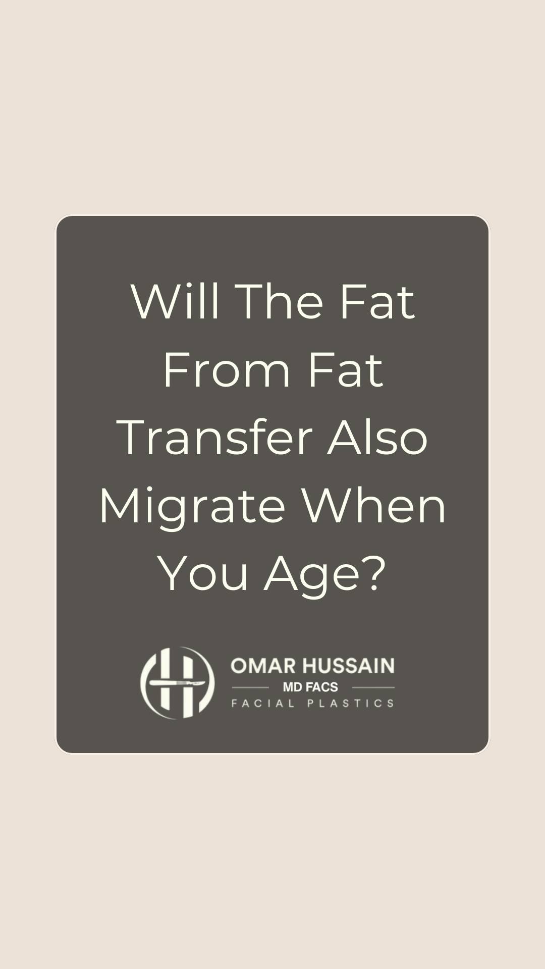 Does fat transferred to the face migrate as you age?
It's one of the most common questions Dr. Hussain receives about facial fat grafting. In this video, he explains what really happens to transferred fat over time and how aging affects your results years down the road. ✨
#FatTransfer #FacialFatGrafting #FacialRejuvenation #NaturalResults #PlasticSurgeryEducation