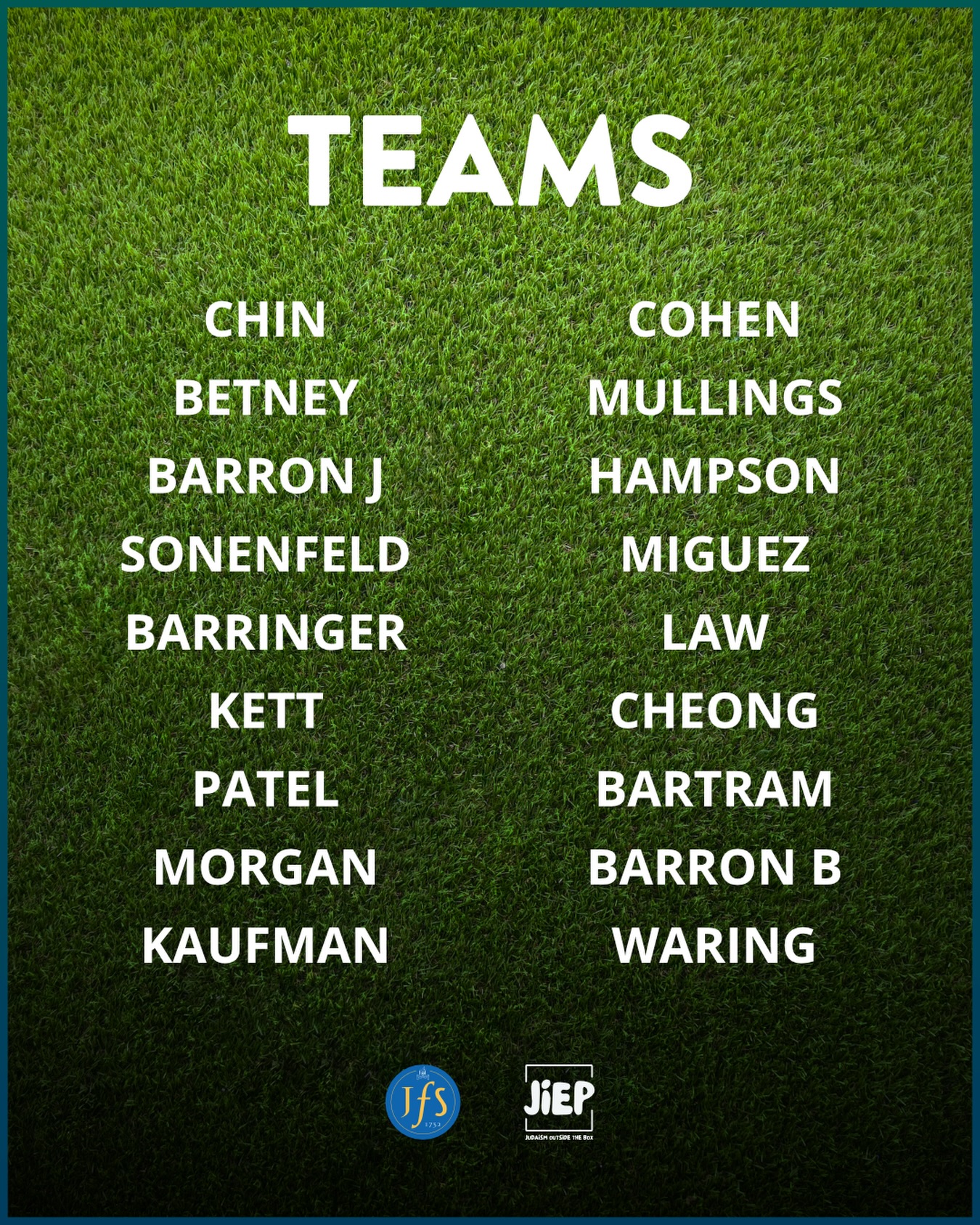 It’s the moment you’ve been waiting for…. The teams are here!!! Staff charity football match is tomorrow on the Astroturf
