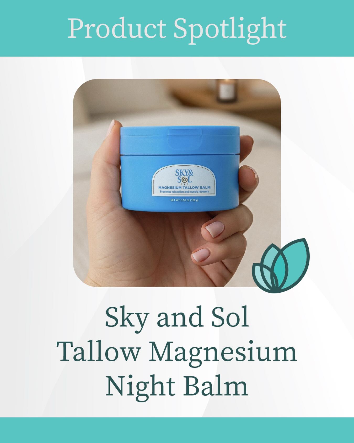 🌿PRODUCT SPOTLIGHT🌿
Your Body Knows How to Sleep. Let’s Help It Remember
If you wake up tired, groggy, or wired … your body isn’t broken — just out of rhythm.
Sky and Sol’s Magnesium Night Balm helps ease tension and supports your nighttime wind-down routine.
No sedatives. No groggy mornings. Just calm, deep rest — the way nature intended.
Use nightly. Sleep deeply. Wake up feeling truly refreshed.
10% OFF with link (or code KATRINAG)
https://skyandsol.co/pages/shop?lc_ambassador_id=Y3VzdG9tZXI6NjM5MjAxMA
#friscotx #healthandwellness #stayhealthy #sleepwell #takecareofyourself